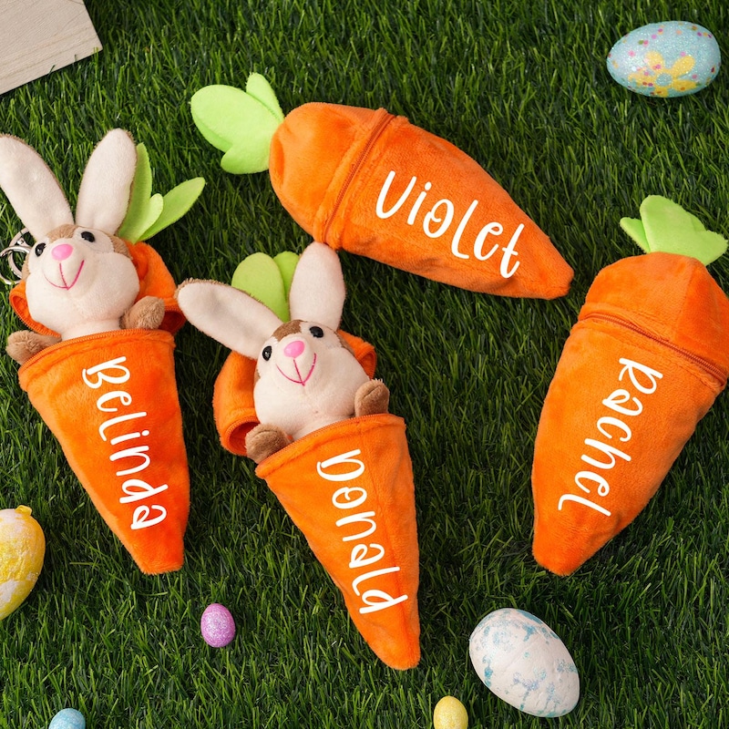 Carrot With Stuffed Bunny - Etsy
