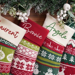 Embroidered Knit Christmas Stocking: Personalized Monogrammed Xmas Decor