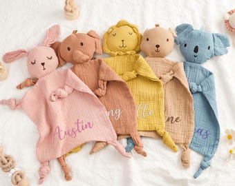Personalized Baby Comforter, Custom Embroidered Baby Comforter, Embroidered Baby Blanket, Animal Comforter, Baby Shower Gift, Christmas Gift