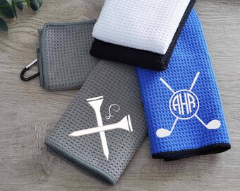 Monogrammiertes Golftuch: Benutzerdefiniertes besticktes Mikrofaser-Waffelmuster