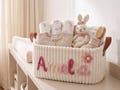 Baby Storage Basket,Personalized Custom Name Nursery Organizer, Corduroy Toy Bin