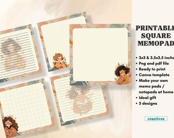 Paquete de blocs de notas imprimibles "Cozy Girl" / Blocs de notas con estética otoñal (descarga digital)