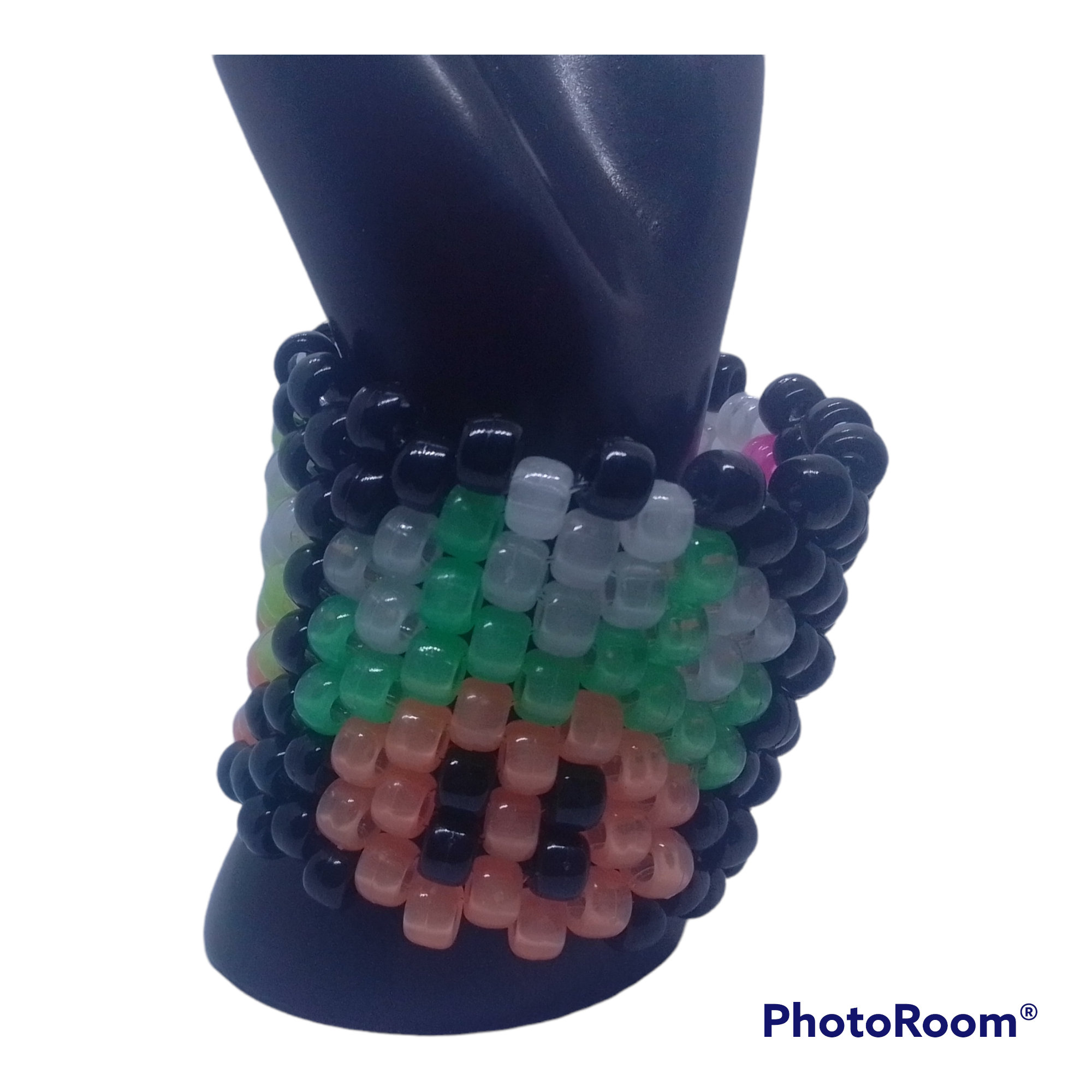 Glow in the Dark Mario Mushroom Kandi Cuff Bracelet image 3