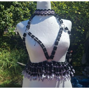 Black Kandi Harness Rave Clothing Festival Outfit Kandi Bra Rave Apperal Gogo Outfit Rave Wear  Festival Top Rave Harness