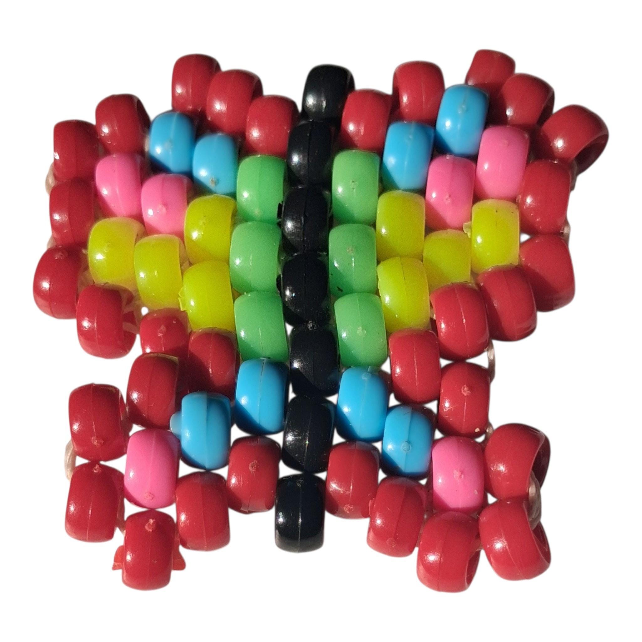 Butterfly Beaded Keychain, Great for Keys, Backpack,  Purses,Jacket Zippers,etc Mini Pony Beads image 7