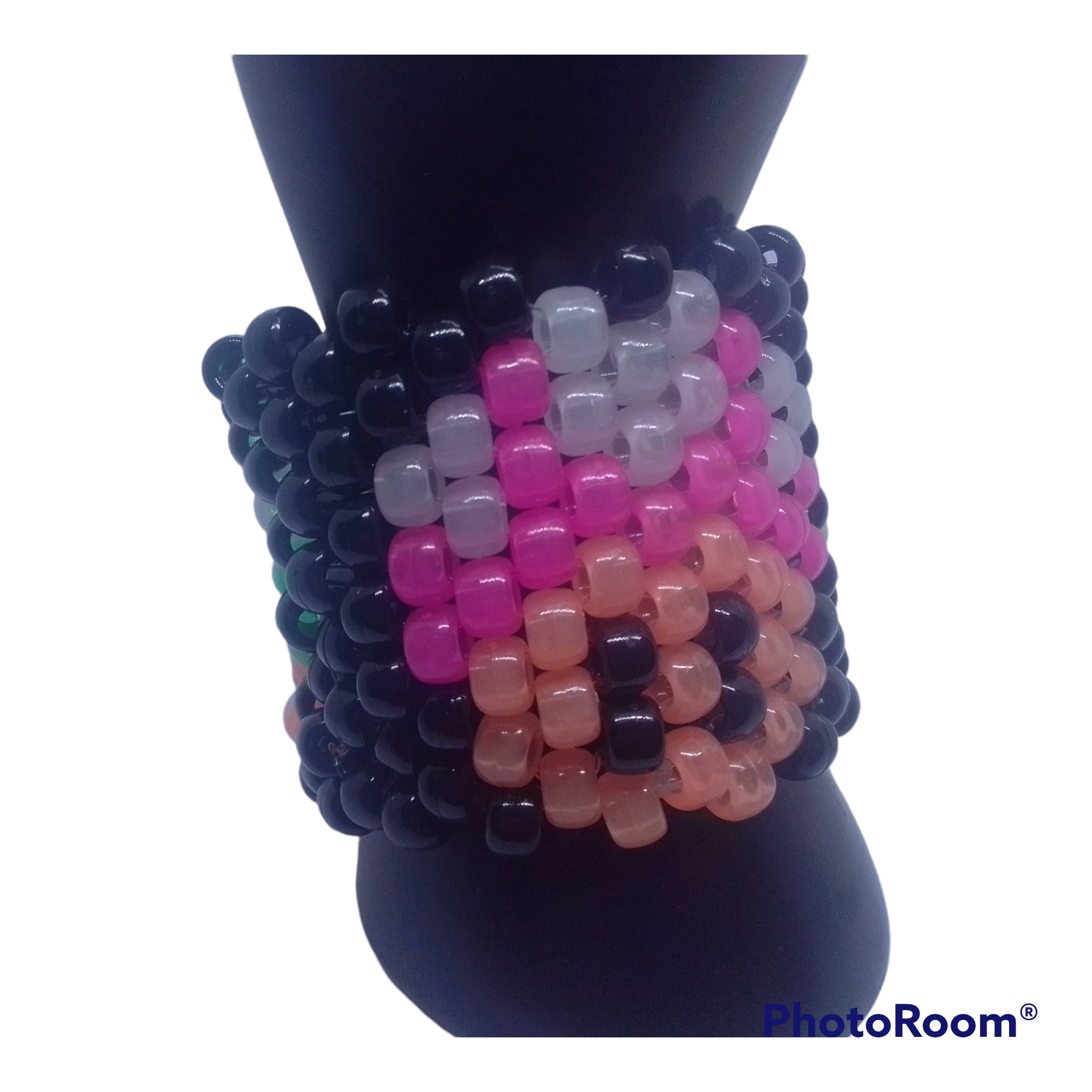 Glow in the Dark Mario Mushroom Kandi Cuff Bracelet