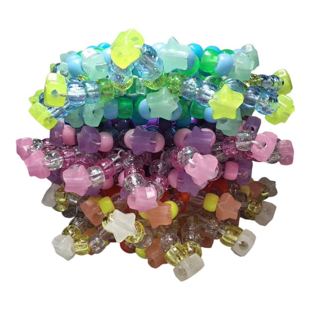 Lot of 3 Spinning Star Spiked Kandi Cuff - Glow in the Dark Mini Rotator image 3
