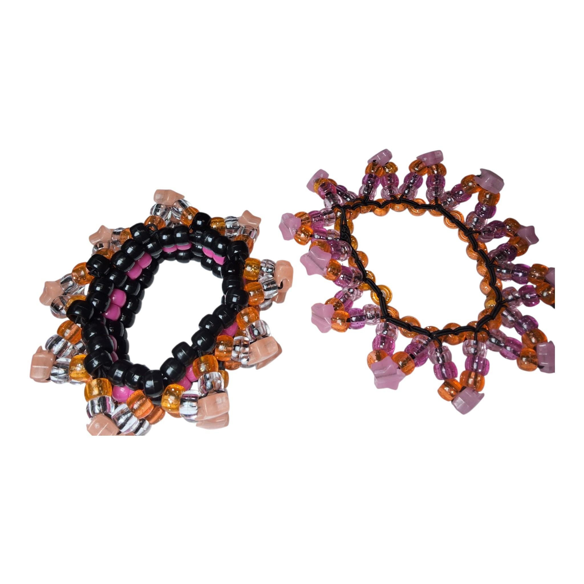 Mini Rotator Spikey Kandi Cuff - Glow-n-Dark Stars on end- handmade-to-order image 2