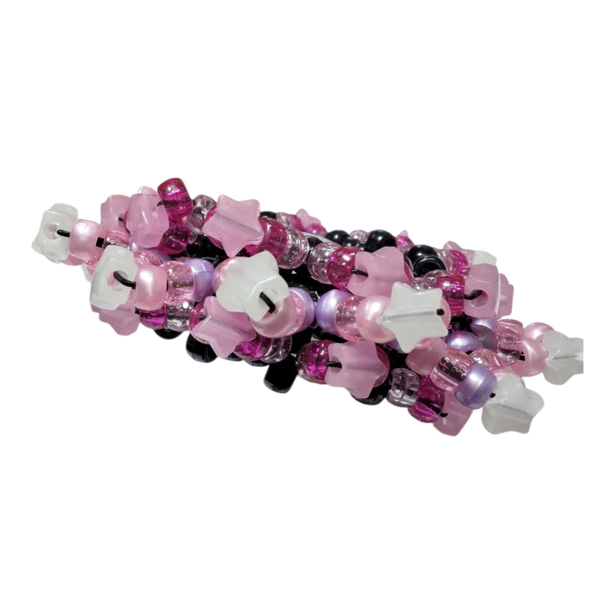 Mini Rotator Spikey Kandi Cuff - Glow-n-Dark Stars on end- handmade-to-order image 8