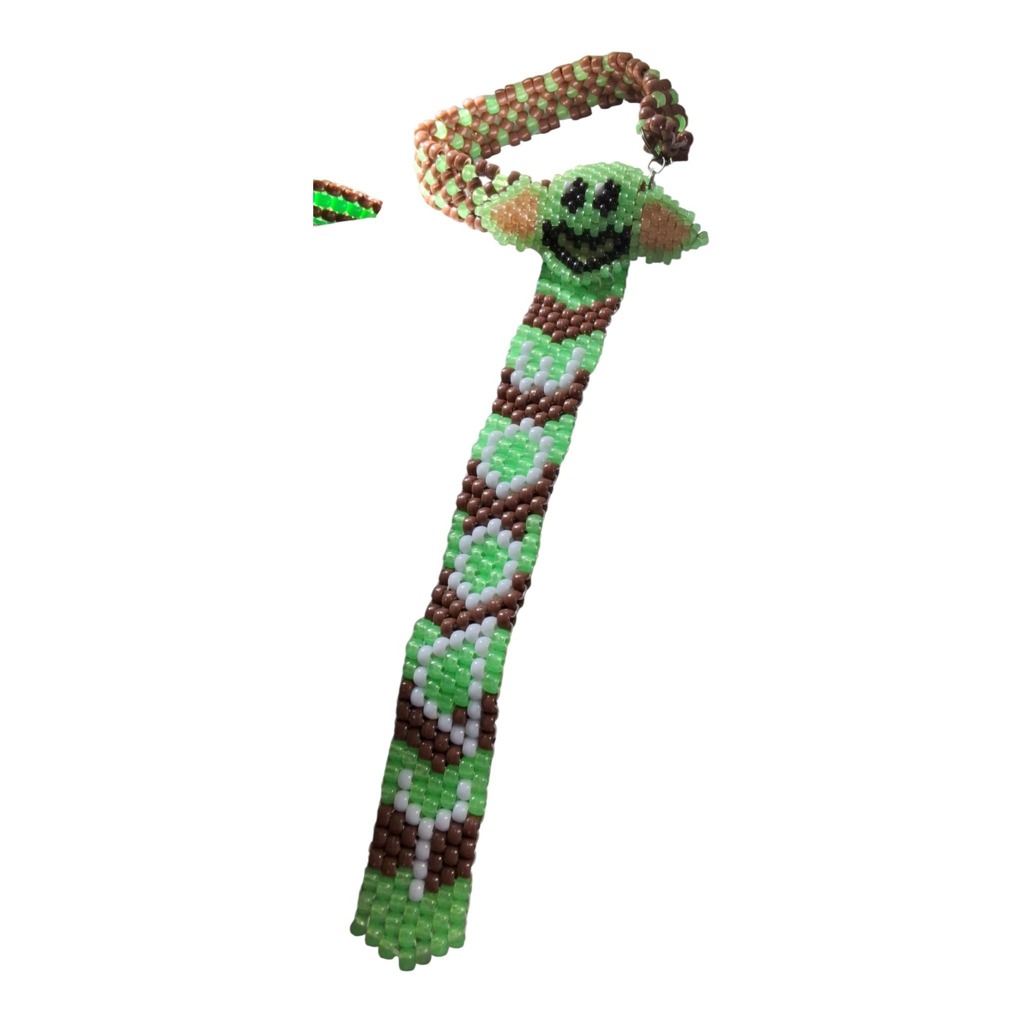 Kandi Tie With A Glow-in-the-Dark Green Goblin- Choker Matches Theme image 3