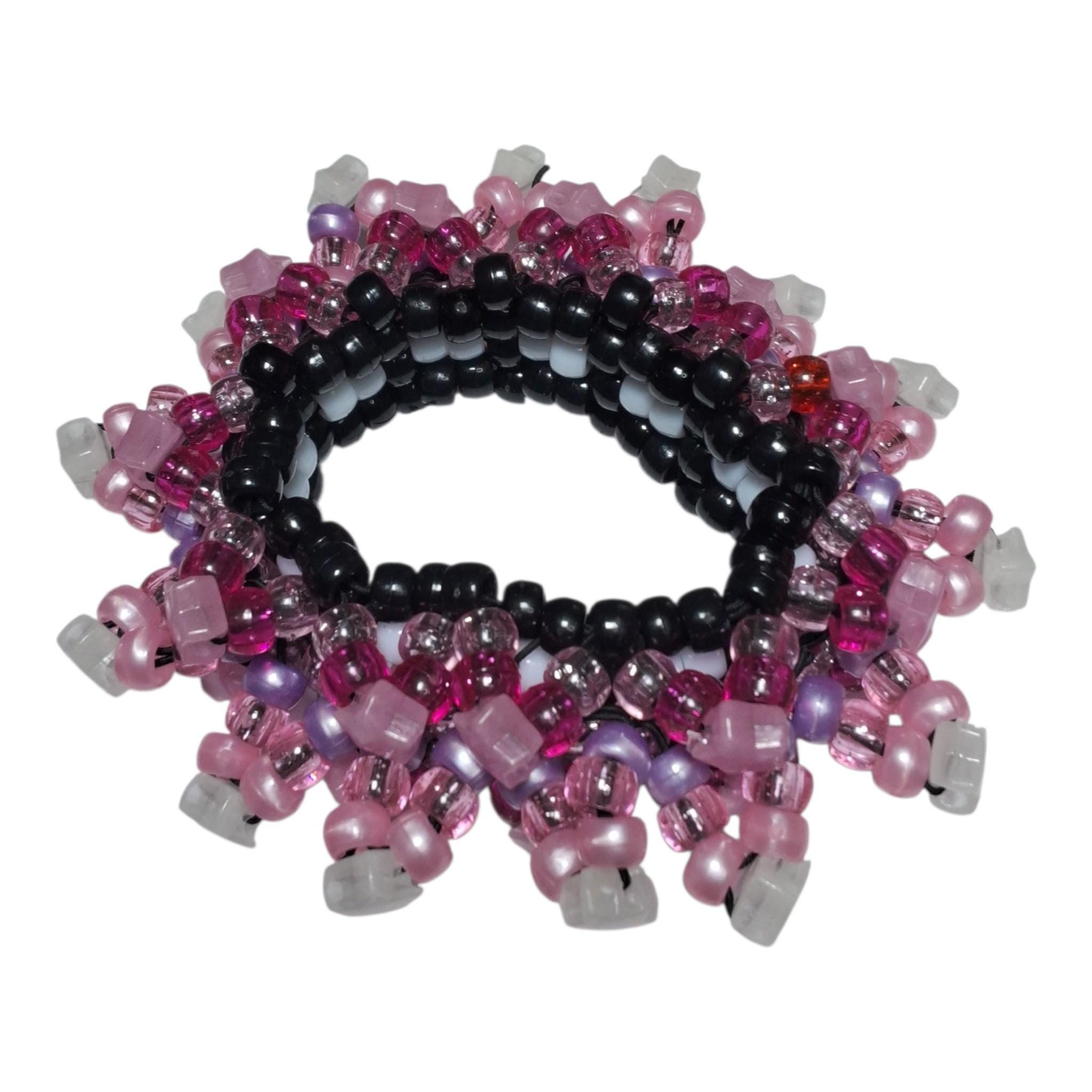 Mini Rotator Spikey Kandi Cuff - Glow-n-Dark Stars on end- handmade-to-order image 7