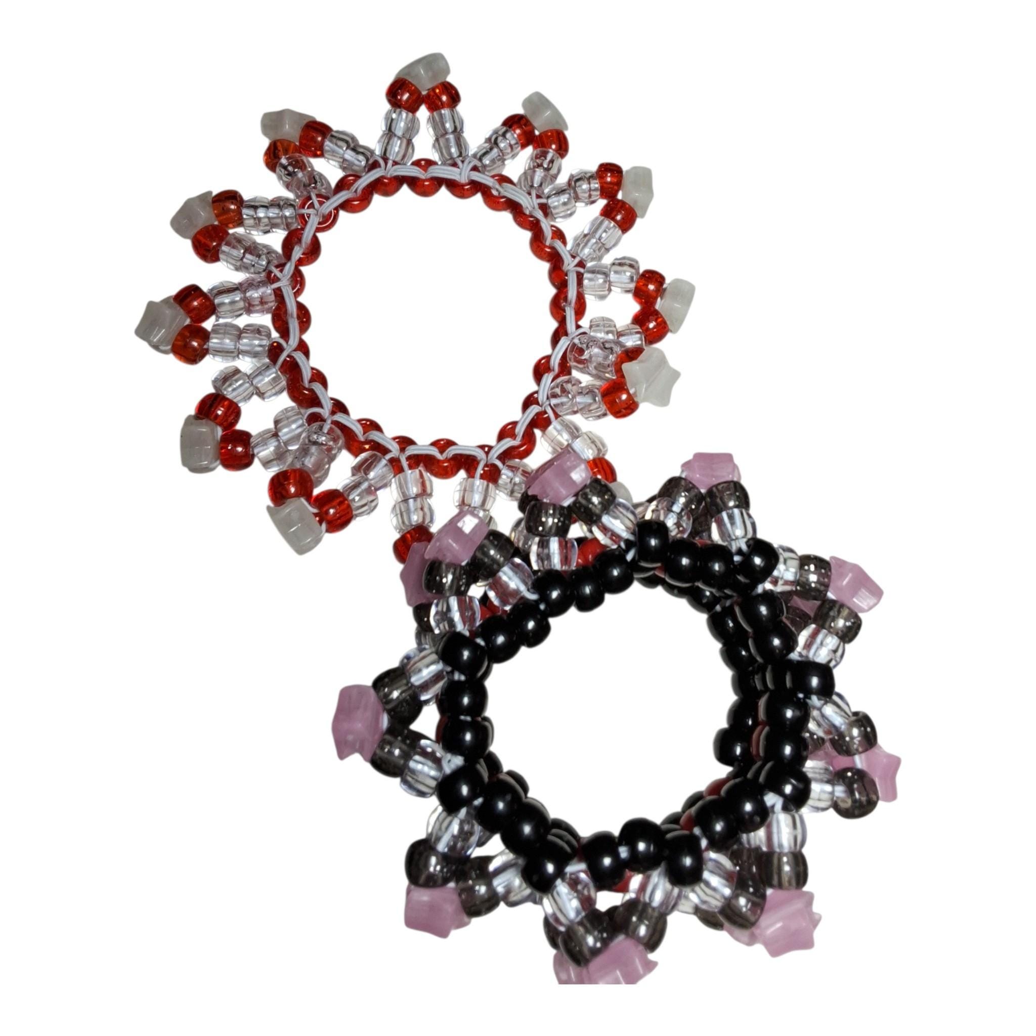 Mini Rotator Spikey Kandi Cuff - Glow-n-Dark Stars on end- handmade-to-order image 10