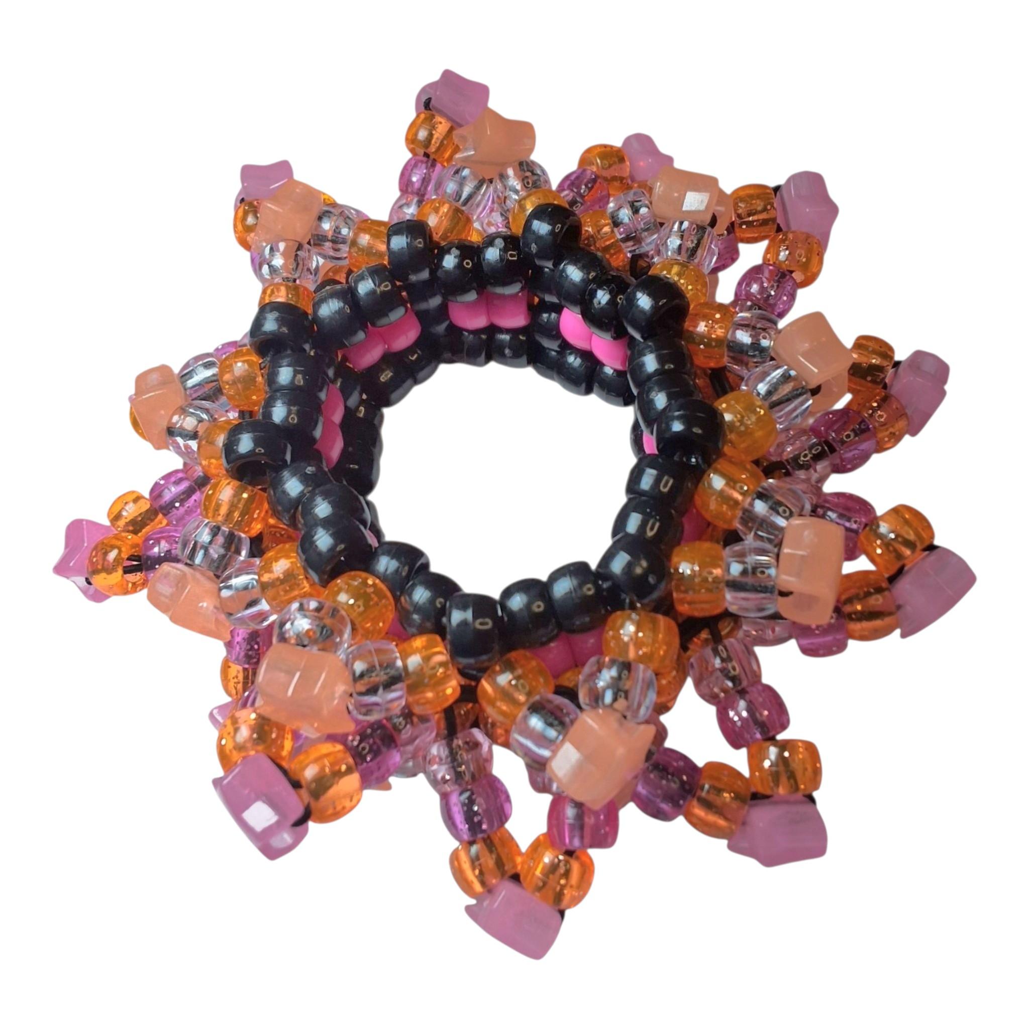 Mini Rotator Spikey Kandi Cuff - Glow-n-Dark Stars on end- handmade-to-order image 5