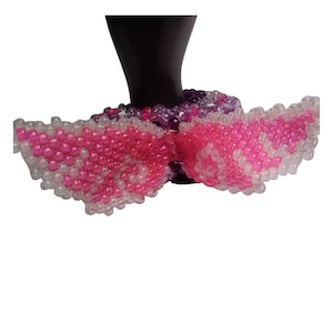 Glow Pink Wings On 3d Kandi Cuffs-Fairy Kei Kawaii Bracelet-Friendship Beaded Bracelet