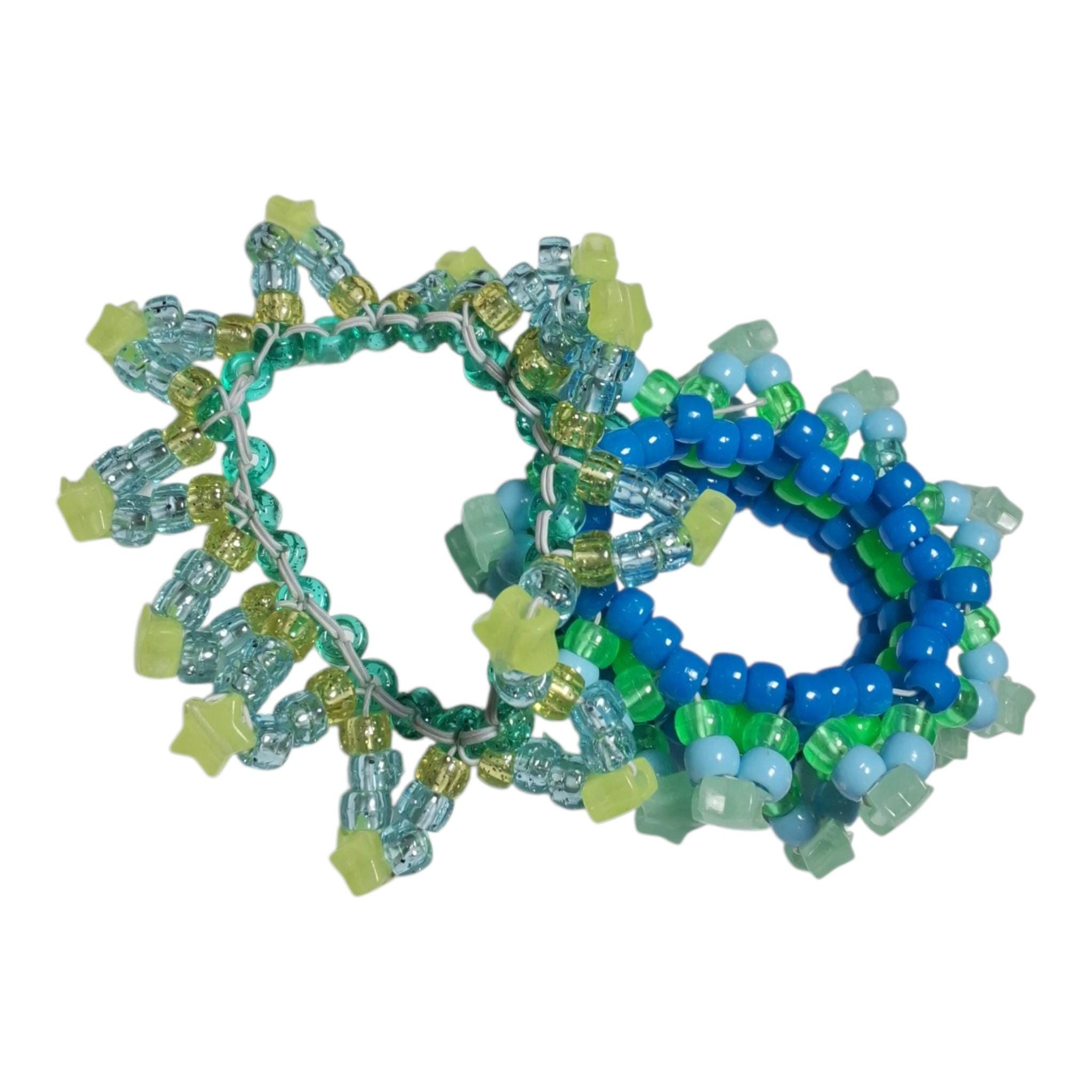 Lot of 3 Spinning Star Spiked Kandi Cuff - Glow in the Dark Mini Rotator image 8