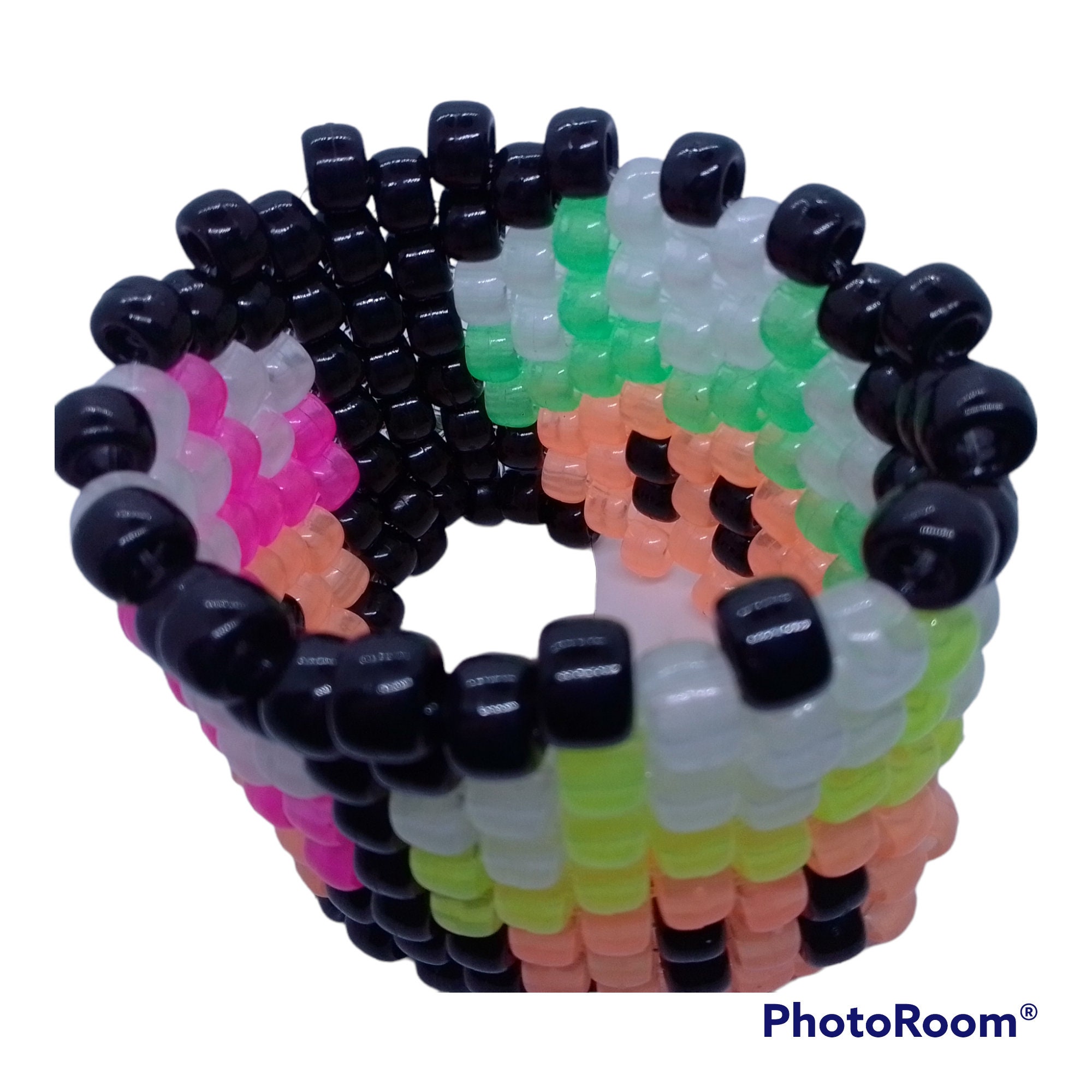 Glow in the Dark Mario Mushroom Kandi Cuff Bracelet image 5