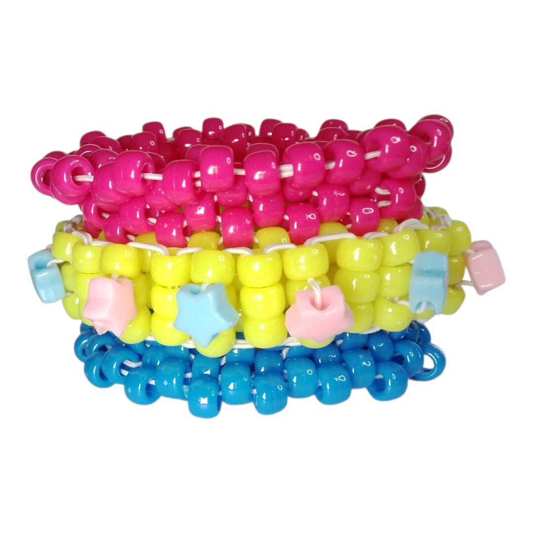 Rotating Kandi Cuff – Pan Pride Pony Beads, Stim/fidget Bracelet - Pony ...