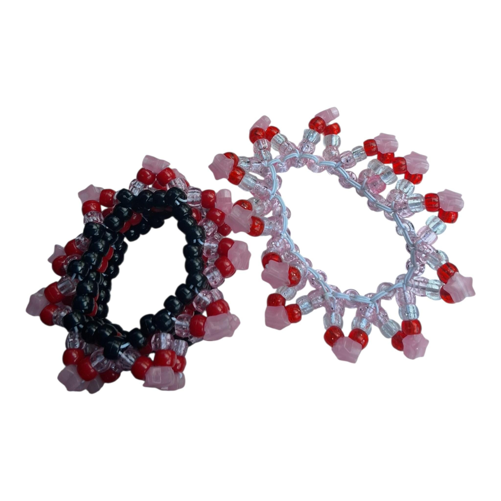 Mini Rotator Spikey Kandi Cuff - Glow-n-Dark Stars on end- handmade-to-order image 4