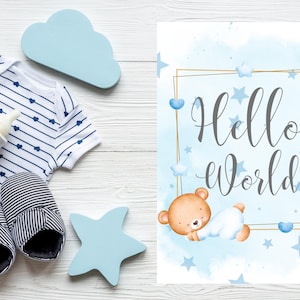 Baby Boy Milestone Cards - Printable Monthly Milestone Cards - Baby Personalised Memories Cards - Baby Shower Gift - Instant Download