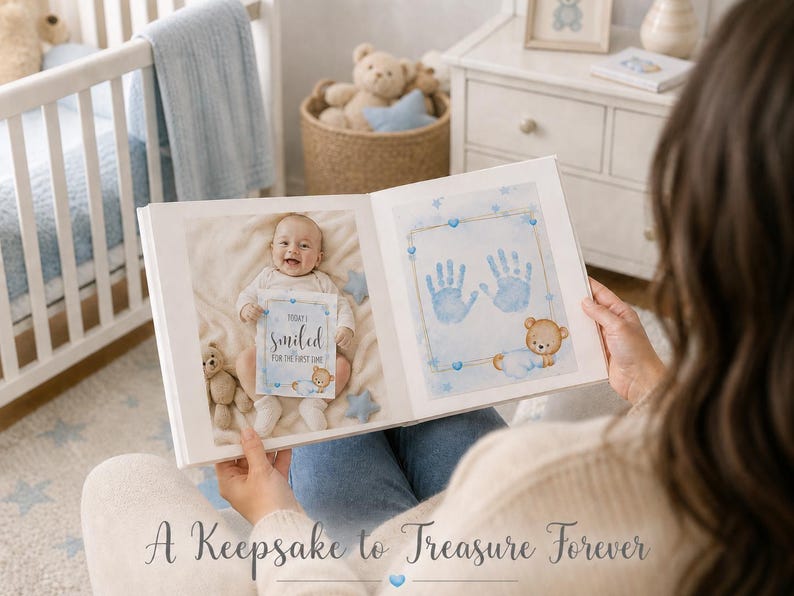 Baby Boy Milestone Cards Printable | Pastel Blue Baby Milestone ...