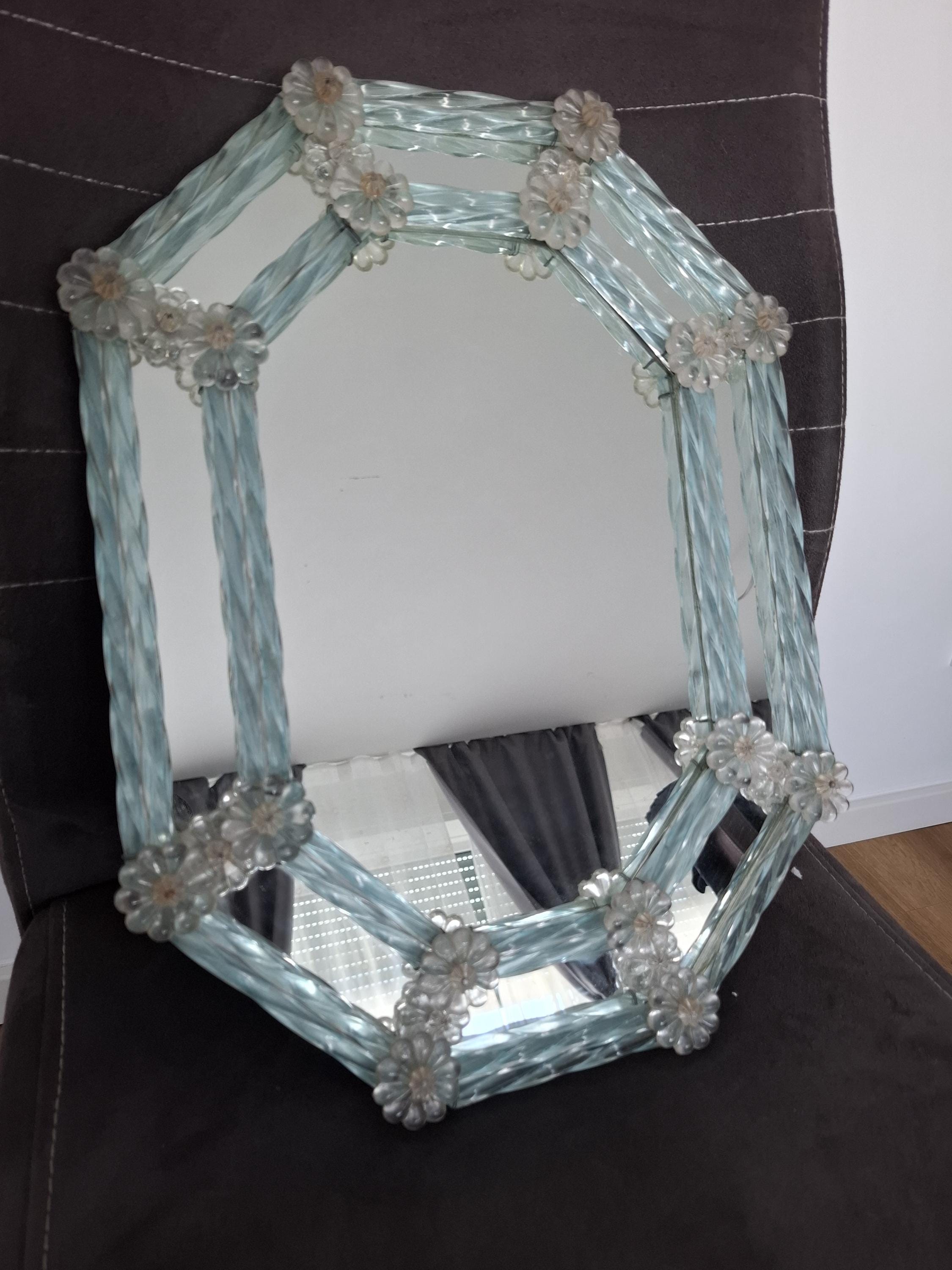 Wall mirror made of Murano, Venetian glass