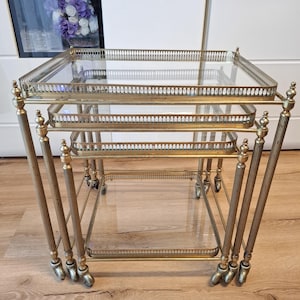 Ein tischset aus Messing[3 Stück] Französische Barwagen 1950s.