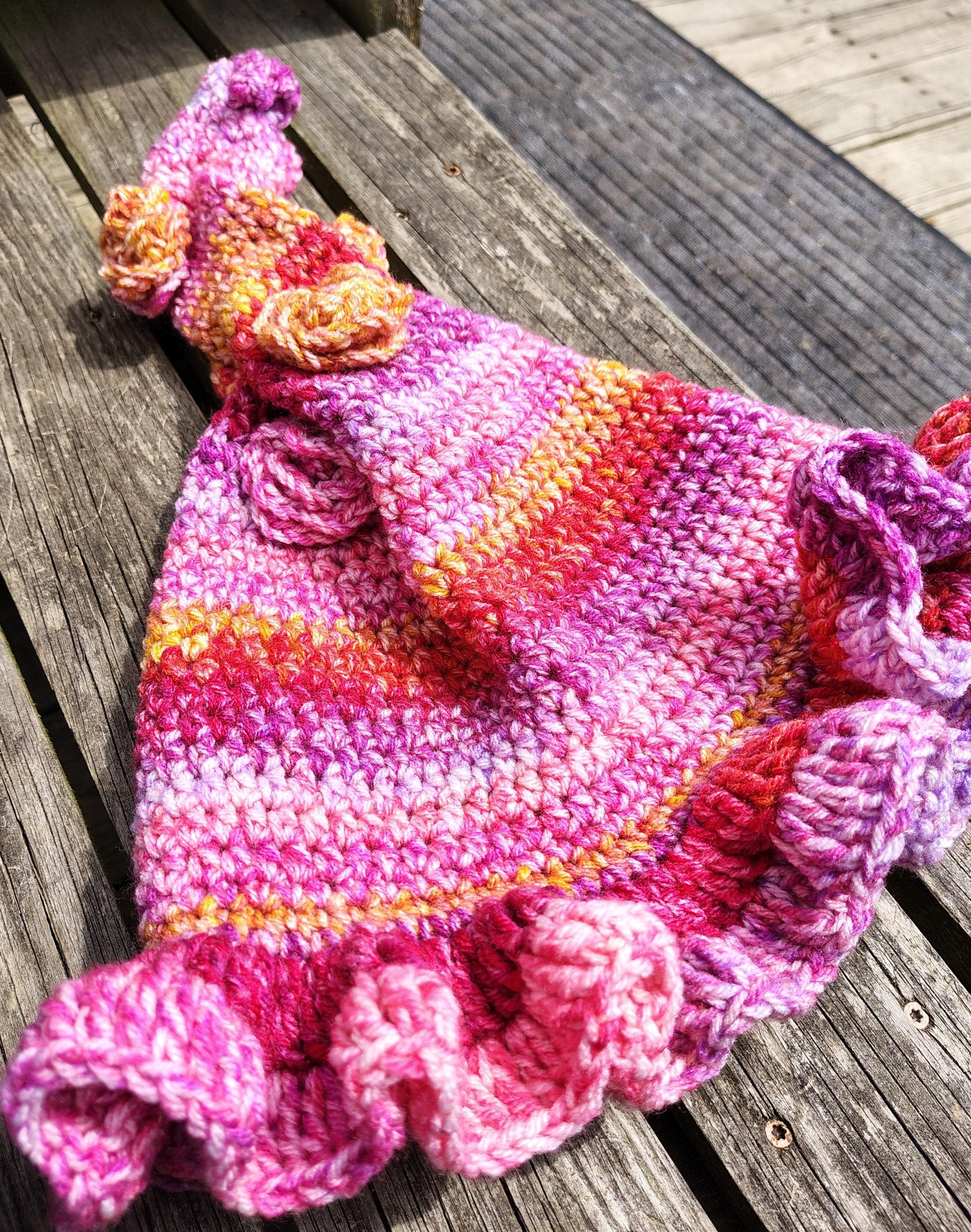 Handmade Crochet Twisted Rose Witch Hat: Witchy Costume
