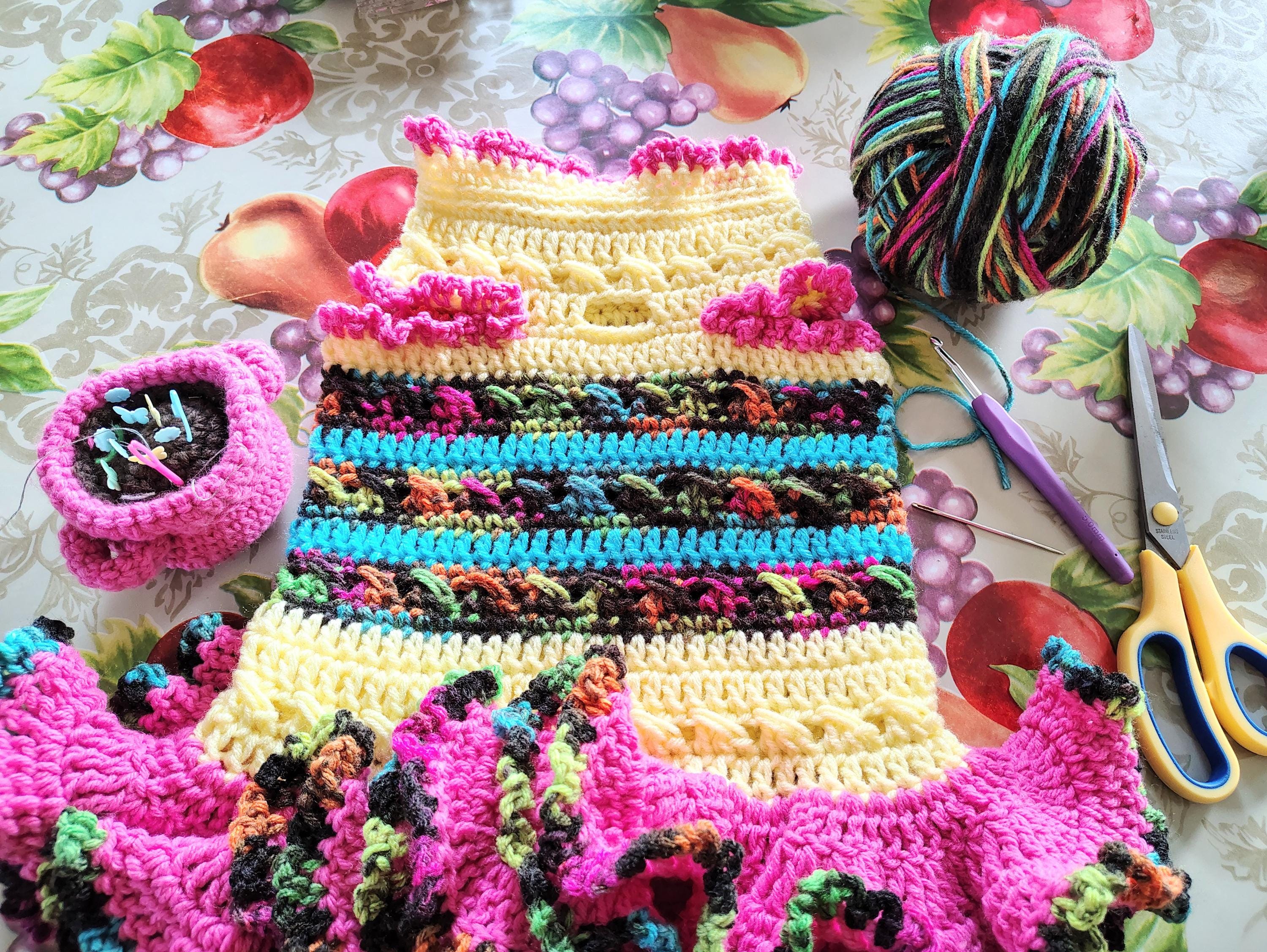 M Neon Camo Medium Dog Dress with Leash Hole, Ruffled Dog Sweater, Brightly Colored Camo Pet Costume, Dog Gift Idea, Cute Pet Lover Gift - Thumbnail 6