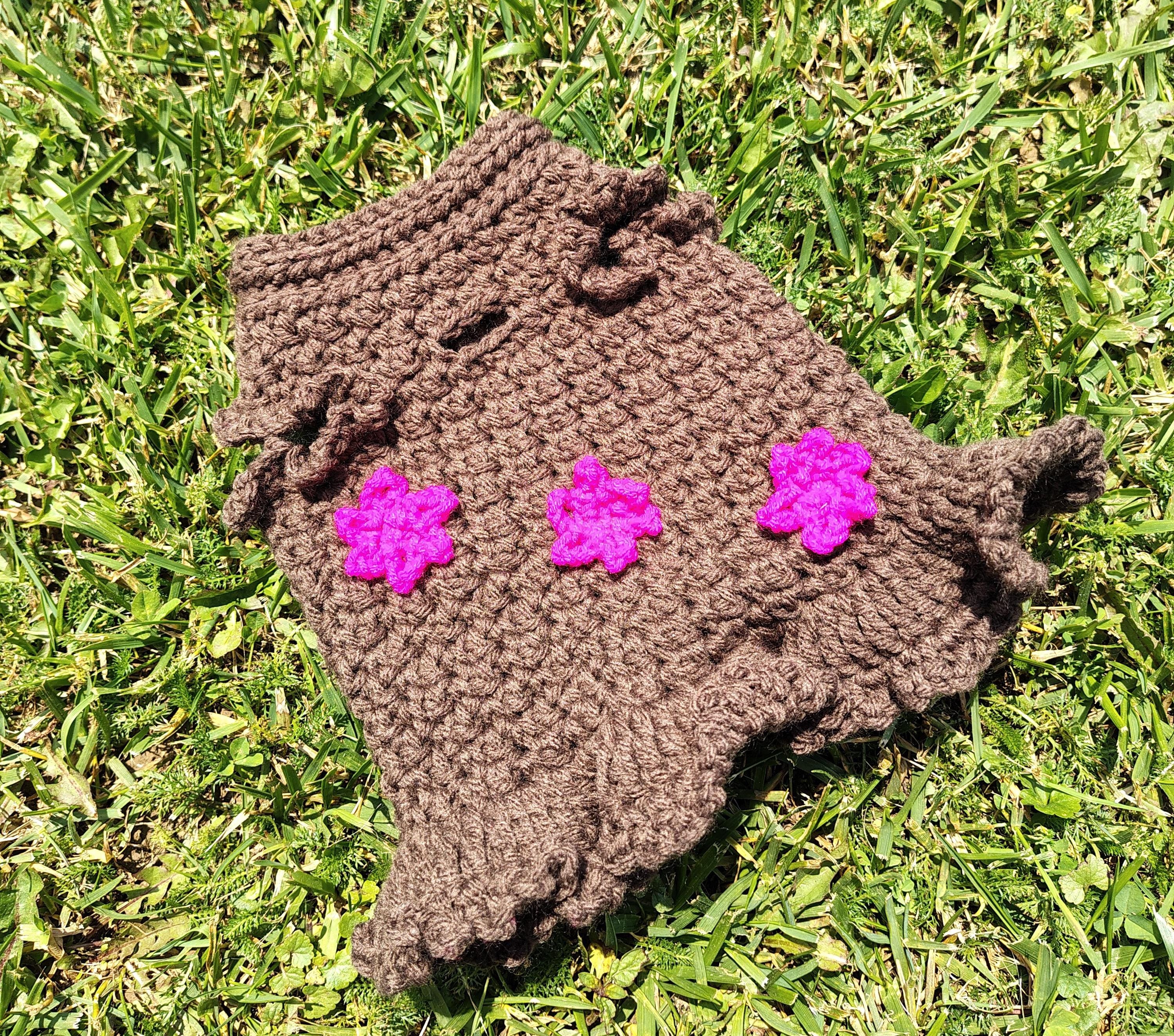XXS Pet Sweater, Crochet Dog Dress, Pet Lover Gifts, New Dog Mom Gift Idea, Floral Dog Dress, Brown and Pink Pet Dress, Flower Dog Dress - Thumbnail 4