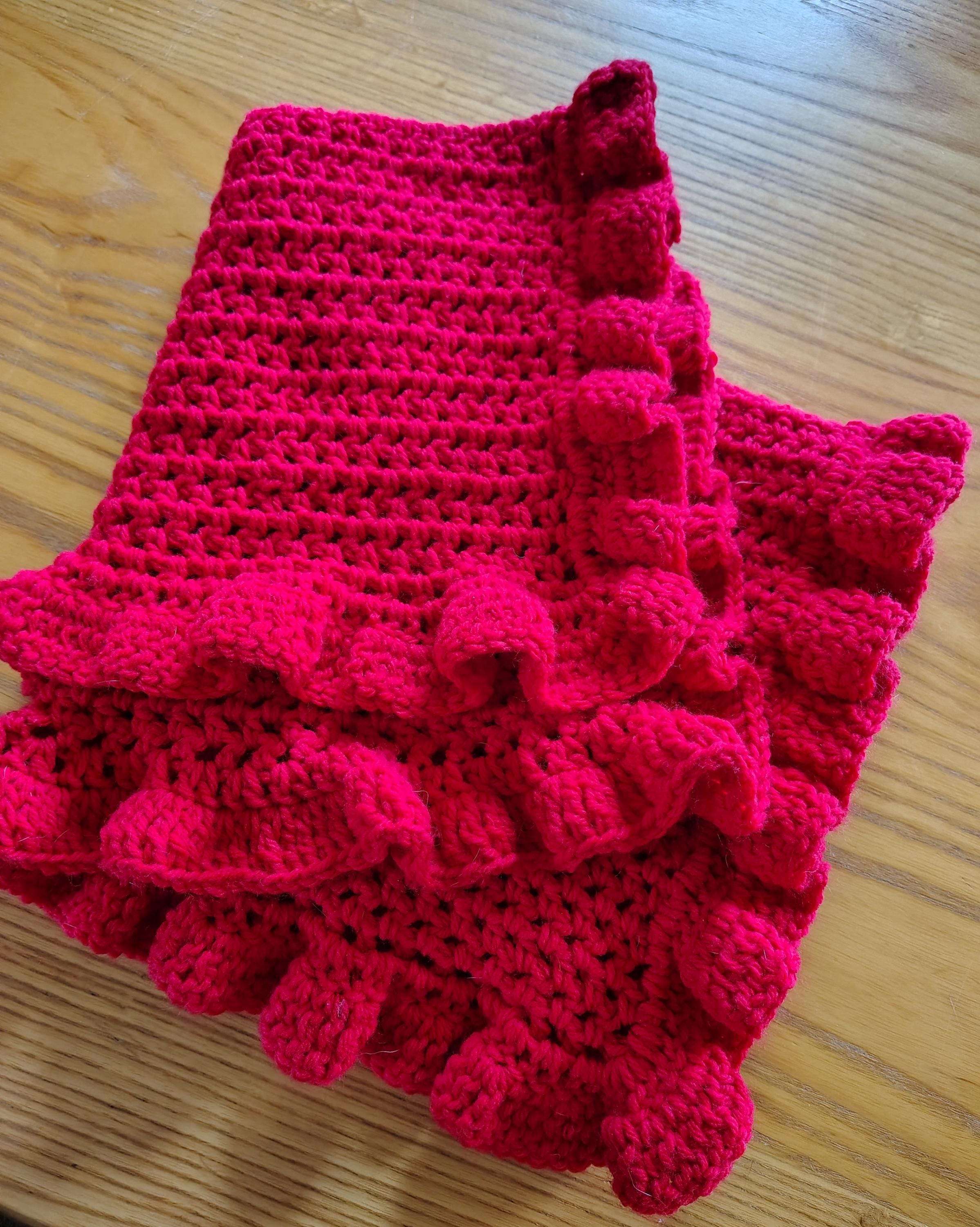 Handmade Red Crochet Altar Cloth | Witchcraft Decor | Pagan Wiccan Altar Accessory | 19x20 Inches