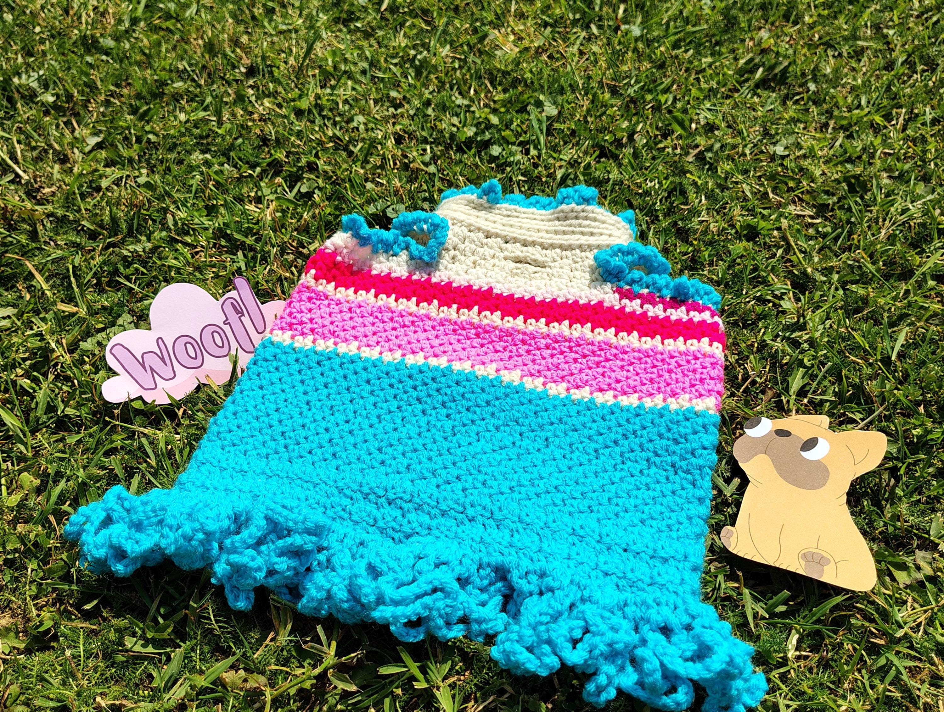 Dog Sweater, Retro Clothes for Dogs, 70s Vibe Dog Sweater, Colorful Pet Clothing, Crochet Pet Fashion, Boutique Dog Sweater - Thumbnail 2