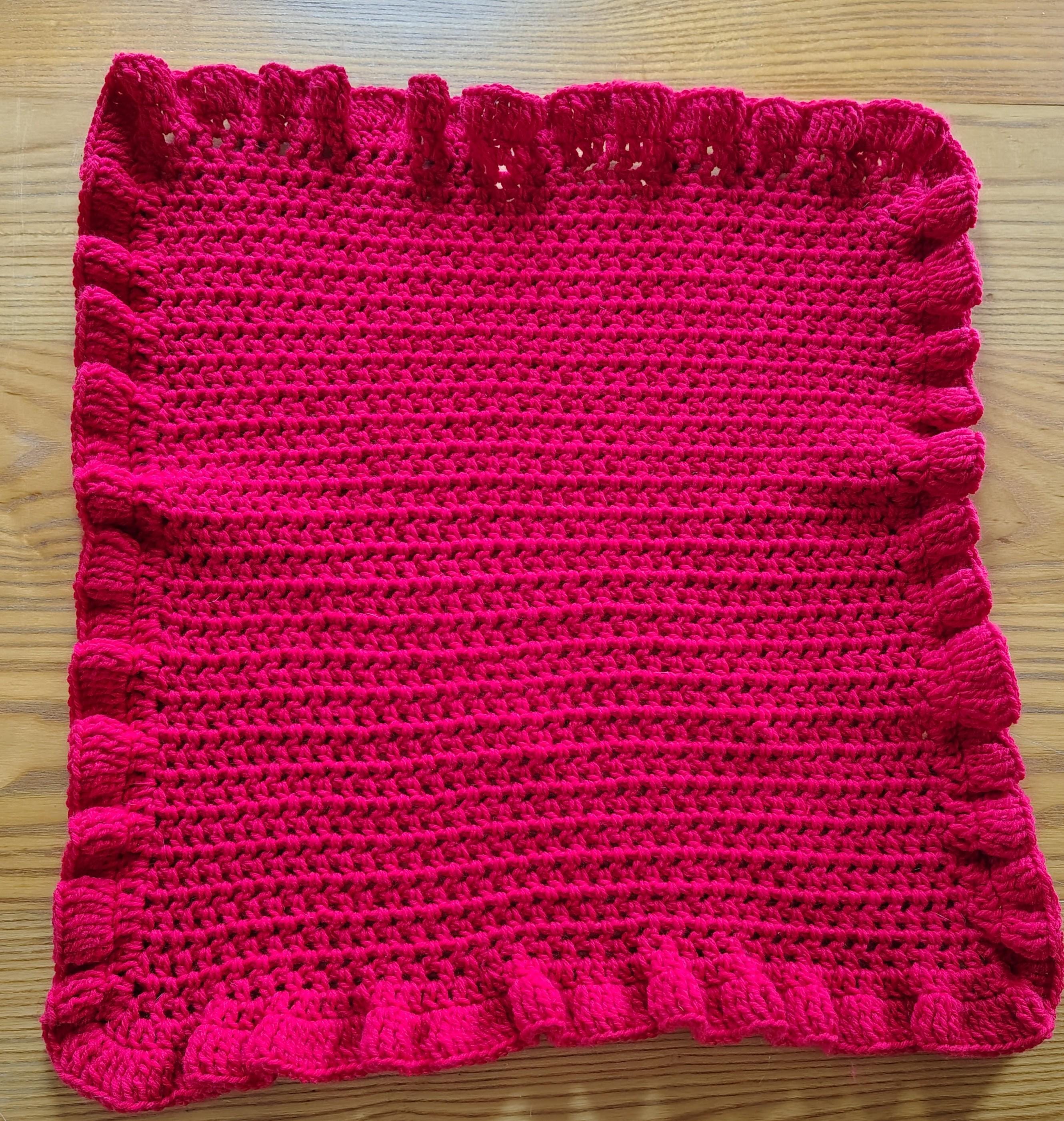 Handmade Red Crochet Altar Cloth | Witchcraft Decor | Pagan Wiccan Altar Accessory | 19x20 Inches - Thumbnail 4