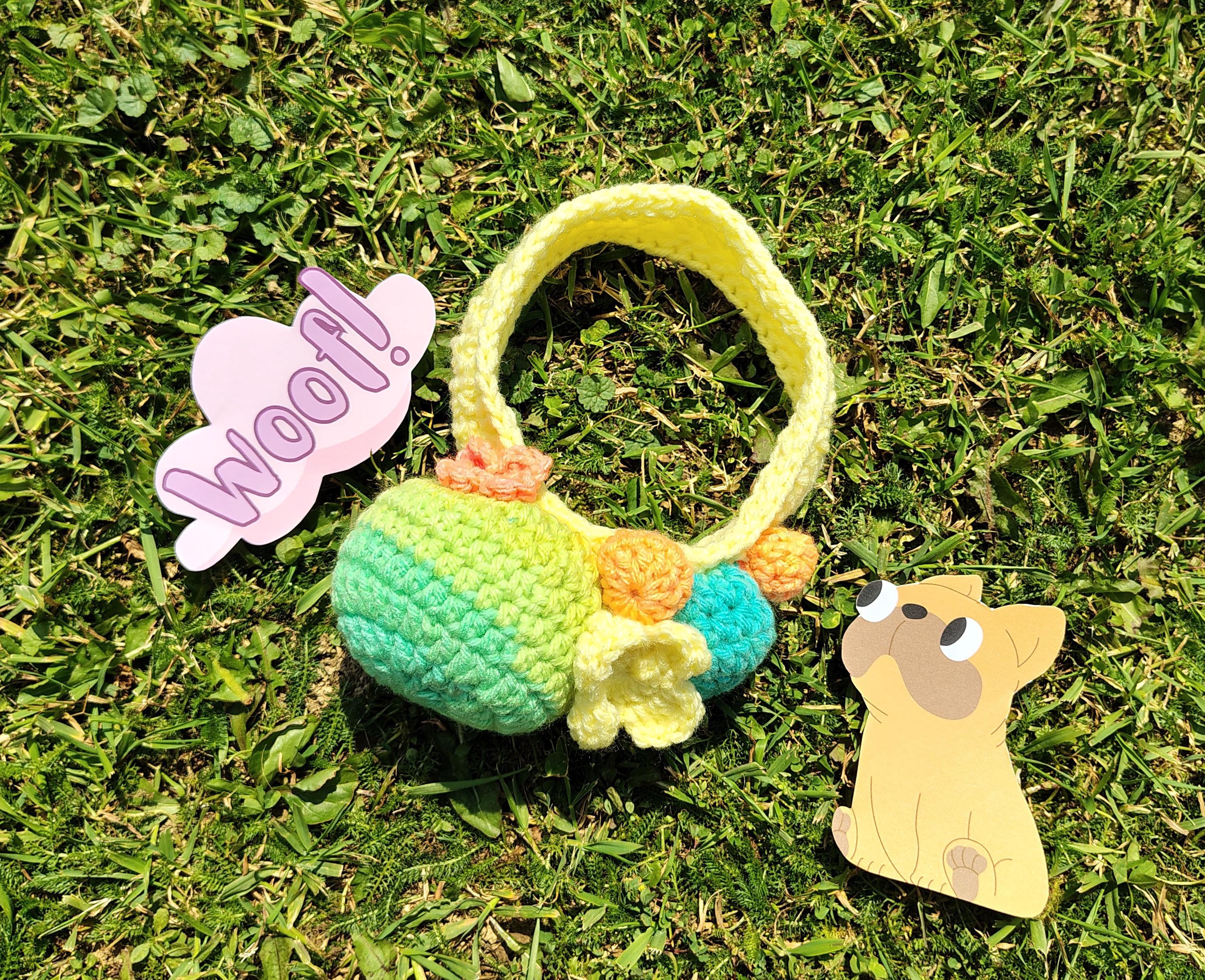 Crochet Dog Headband, Flower Pet Fashion, Mini Dog Hood, Pet Accessory, One of a Kind, Dog Owner Gift Idea, Easter Dog Hat - Thumbnail 2