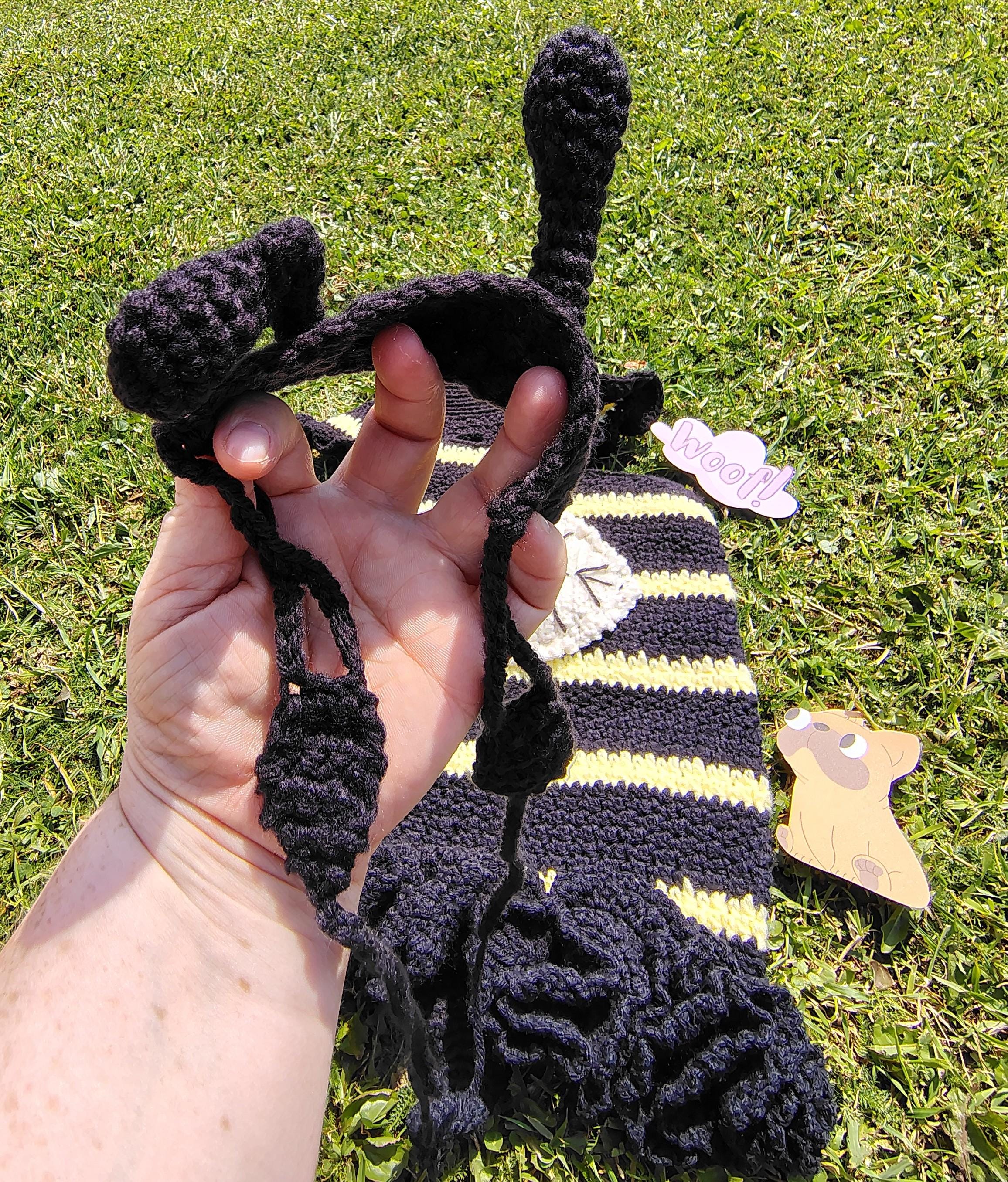 M Dog Sweater, Bee Dog Costume, Halloween Pet Costumes, Medium Dog Outfit, Set of 2, Boutique Dog Clothing - Thumbnail 2