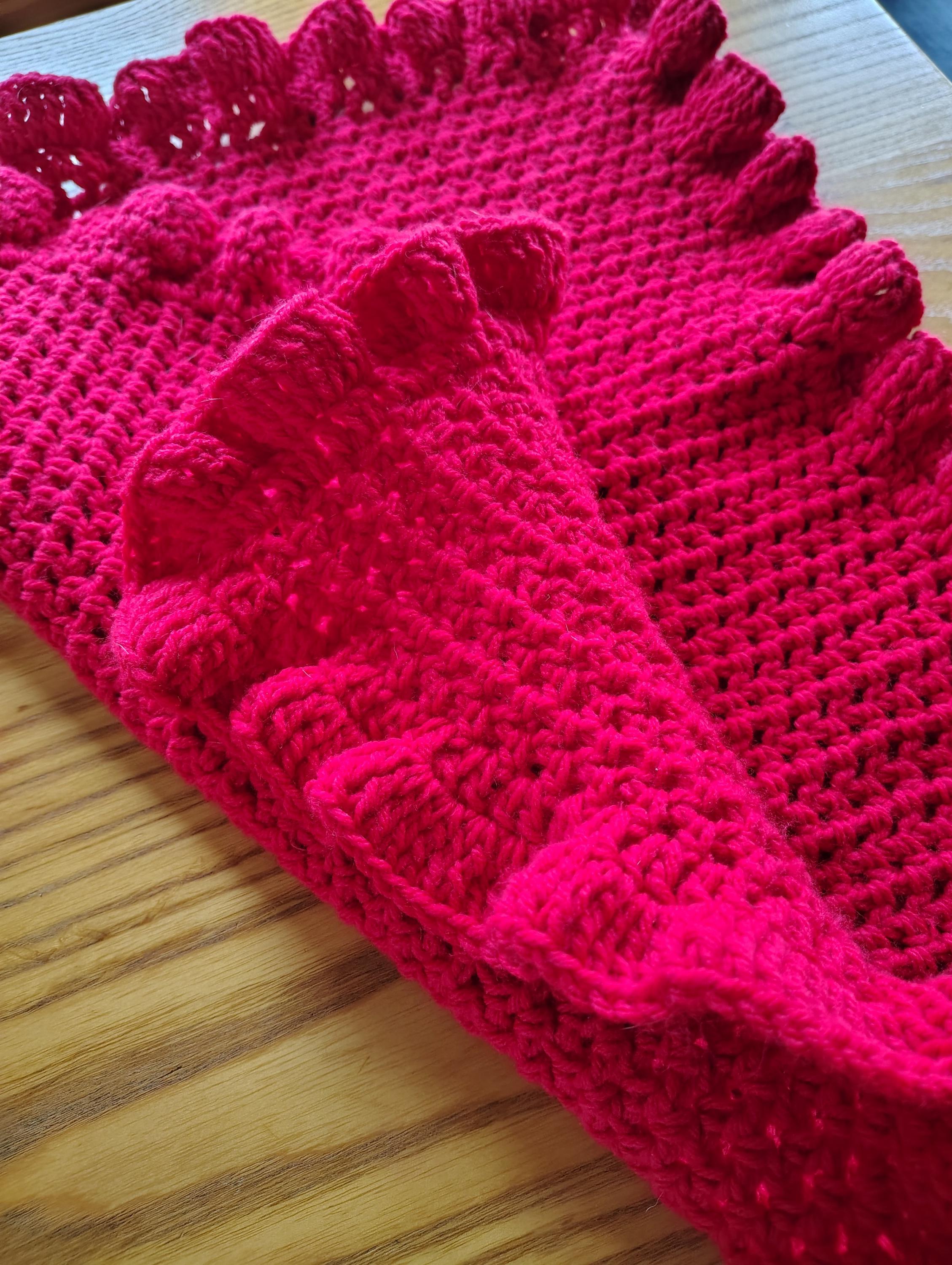 Handmade Red Crochet Altar Cloth | Witchcraft Decor | Pagan Wiccan Altar Accessory | 19x20 Inches - Thumbnail 2