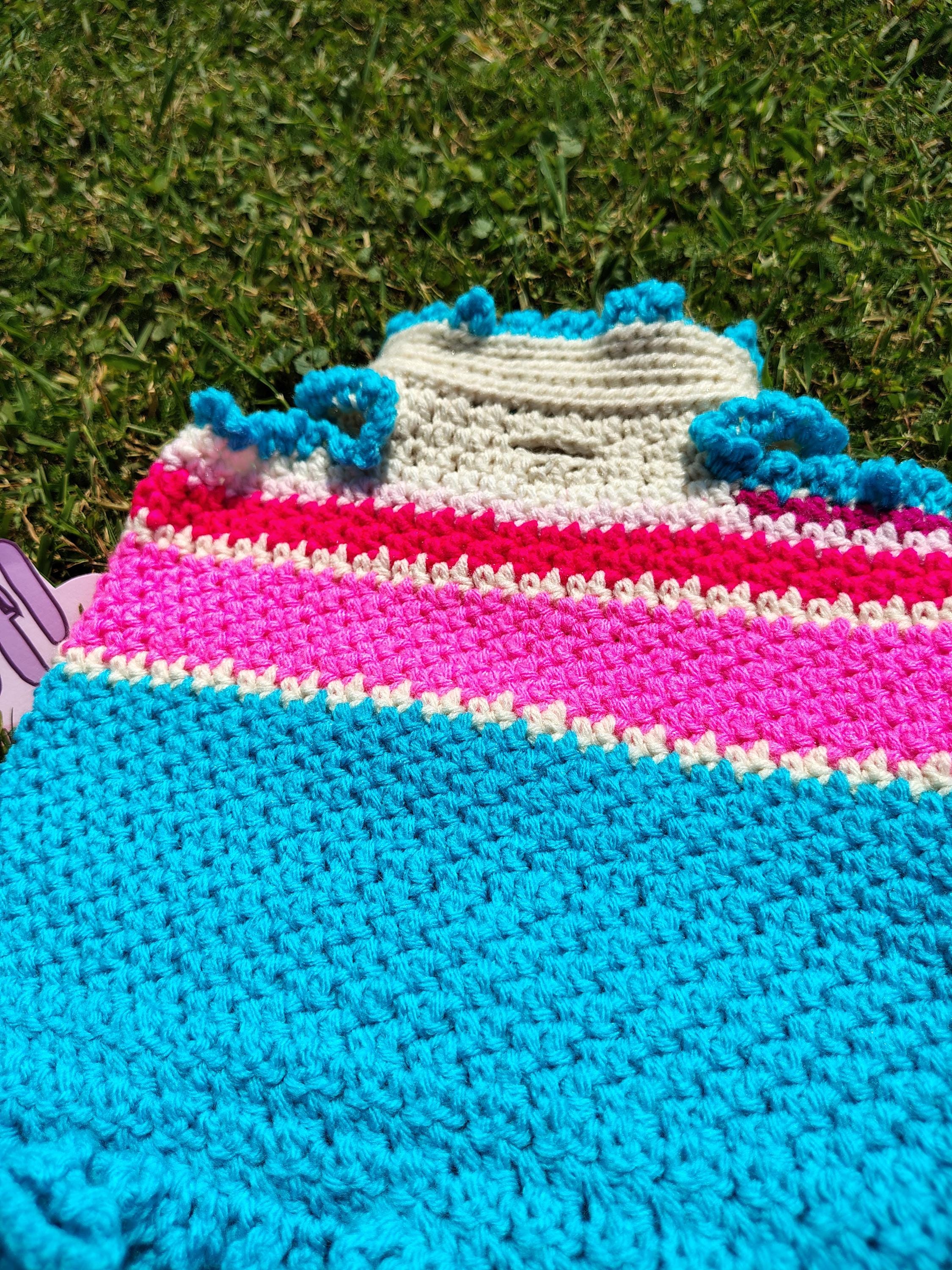 Dog Sweater, Retro Clothes for Dogs, 70s Vibe Dog Sweater, Colorful Pet Clothing, Crochet Pet Fashion, Boutique Dog Sweater - Thumbnail 4