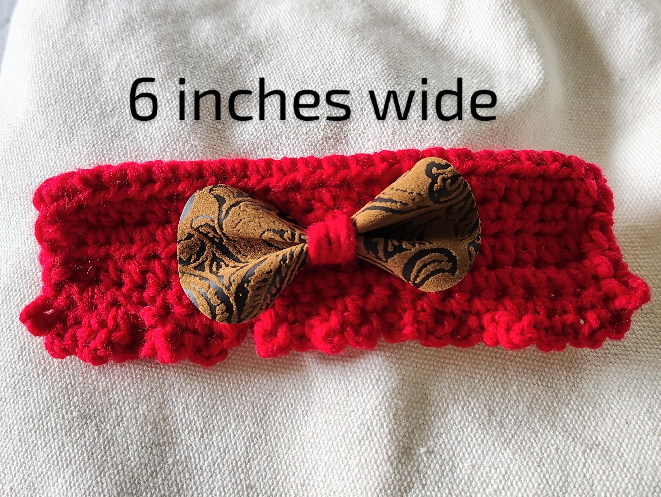 Dog Collar Accessory, Collar Push Through Decorative Accessory for Pet, Dog Bow Tie, Hand Corcheted Pet Collar Addon, Red and Pink Bows - Thumbnail 5