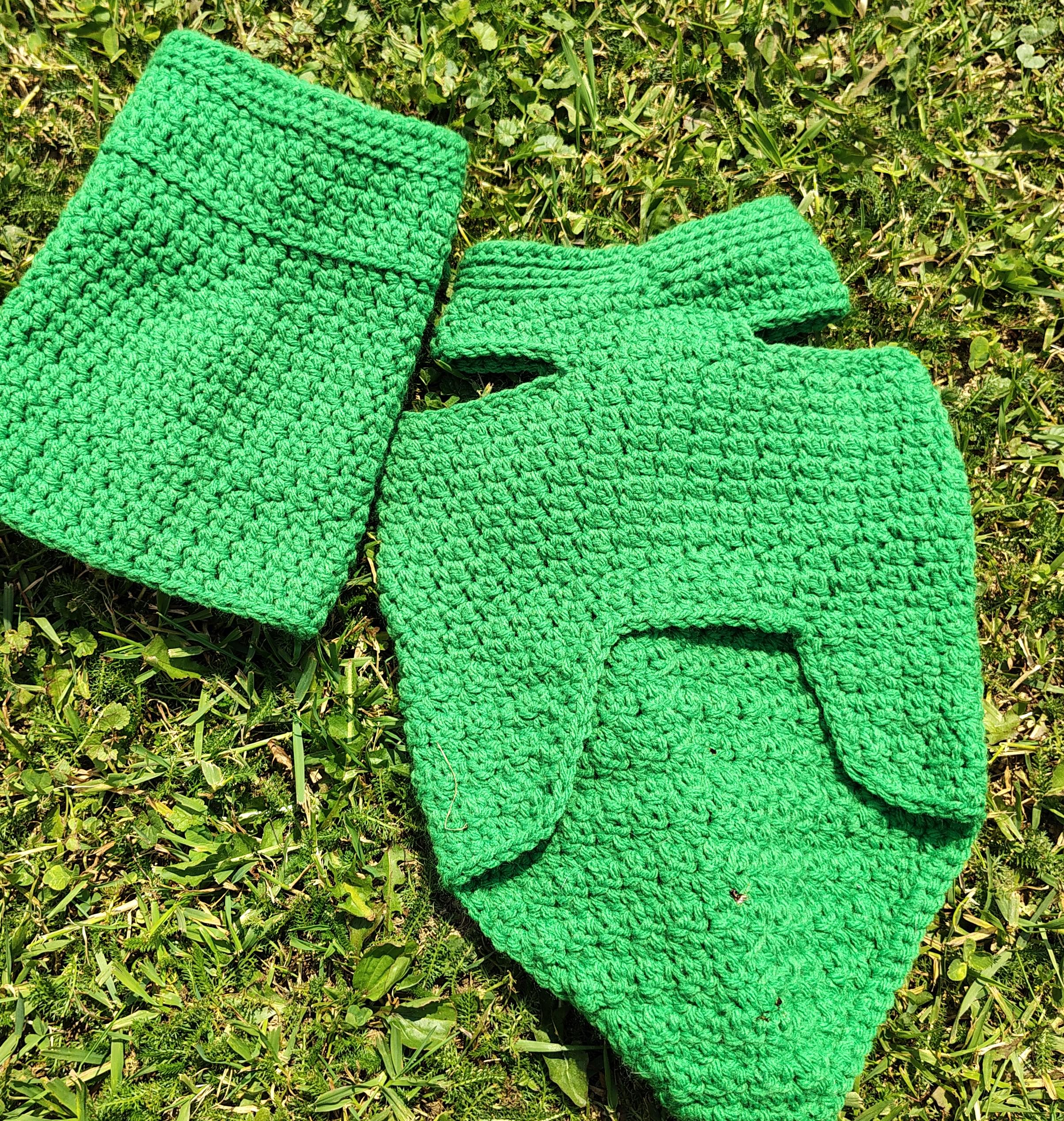 Dino Pet Costume, Green Dog Sweater, Dog Ear Warmer Protection, Boutique Pet Clothing, Halloween Dog Costume, Dinosaur Dog Outfit - Thumbnail 2