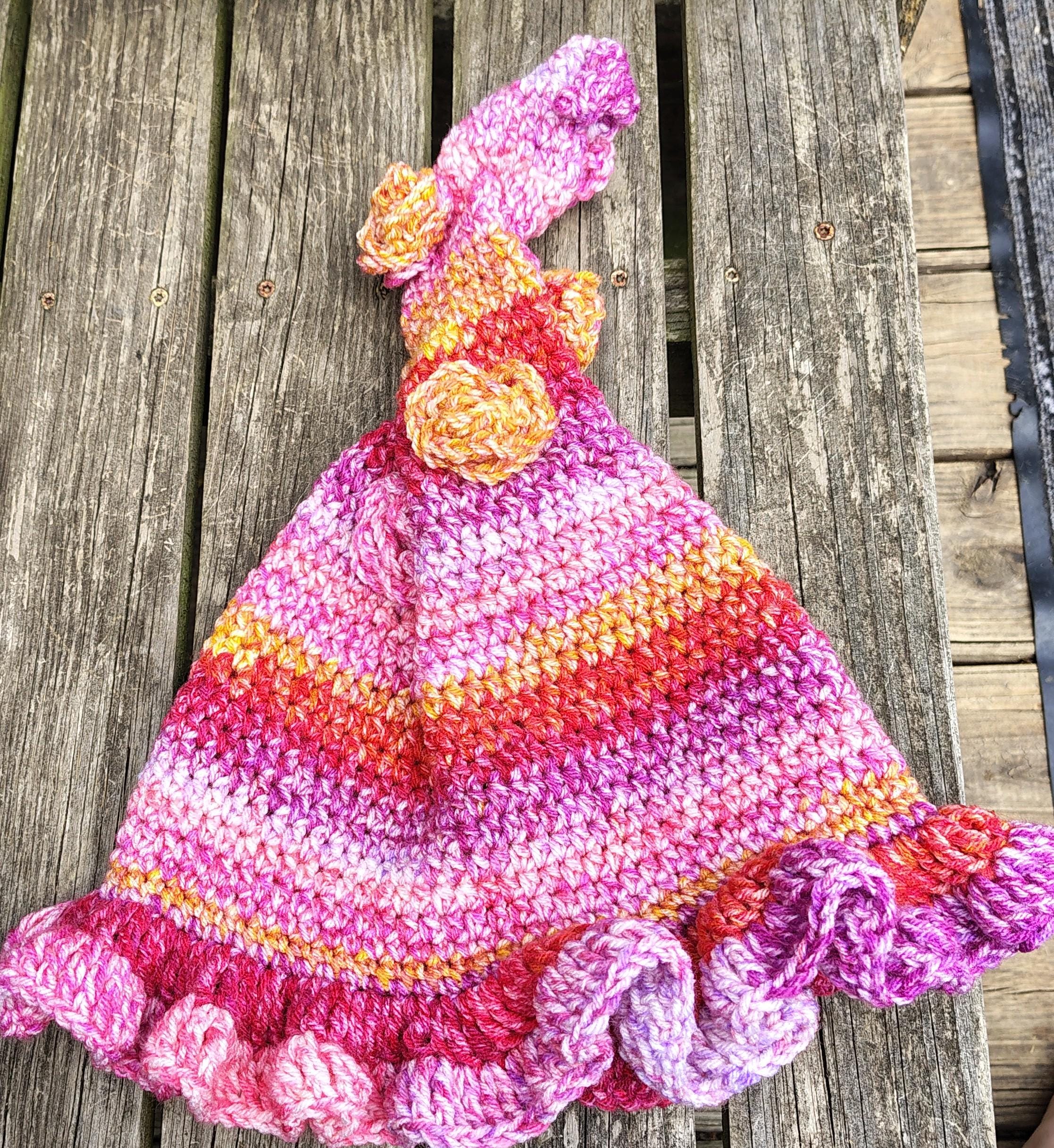 Handmade Crochet Twisted Rose Witch Hat: Witchy Costume - Thumbnail 2