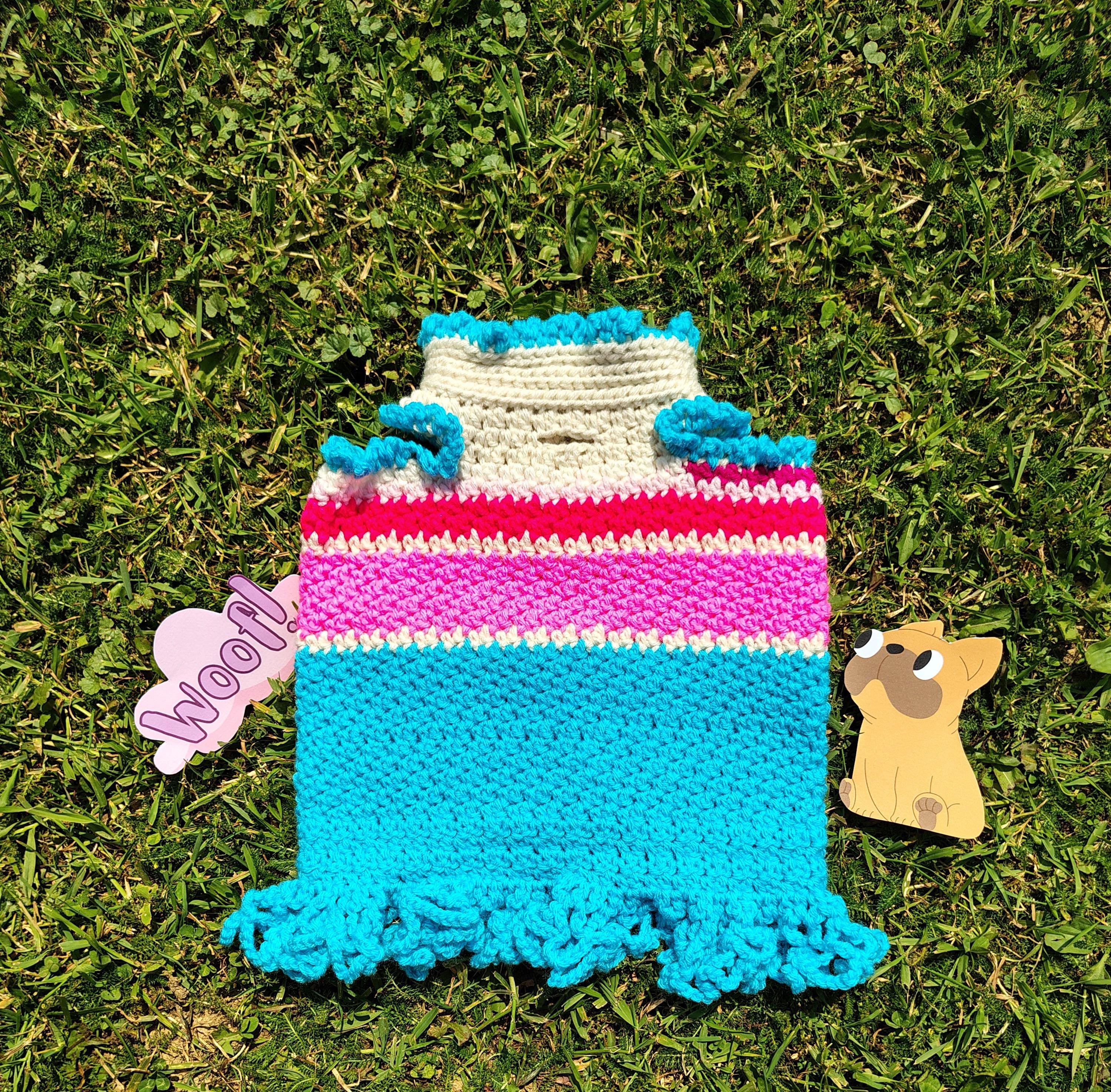 Dog Sweater, Retro Clothes for Dogs, 70s Vibe Dog Sweater, Colorful Pet Clothing, Crochet Pet Fashion, Boutique Dog Sweater