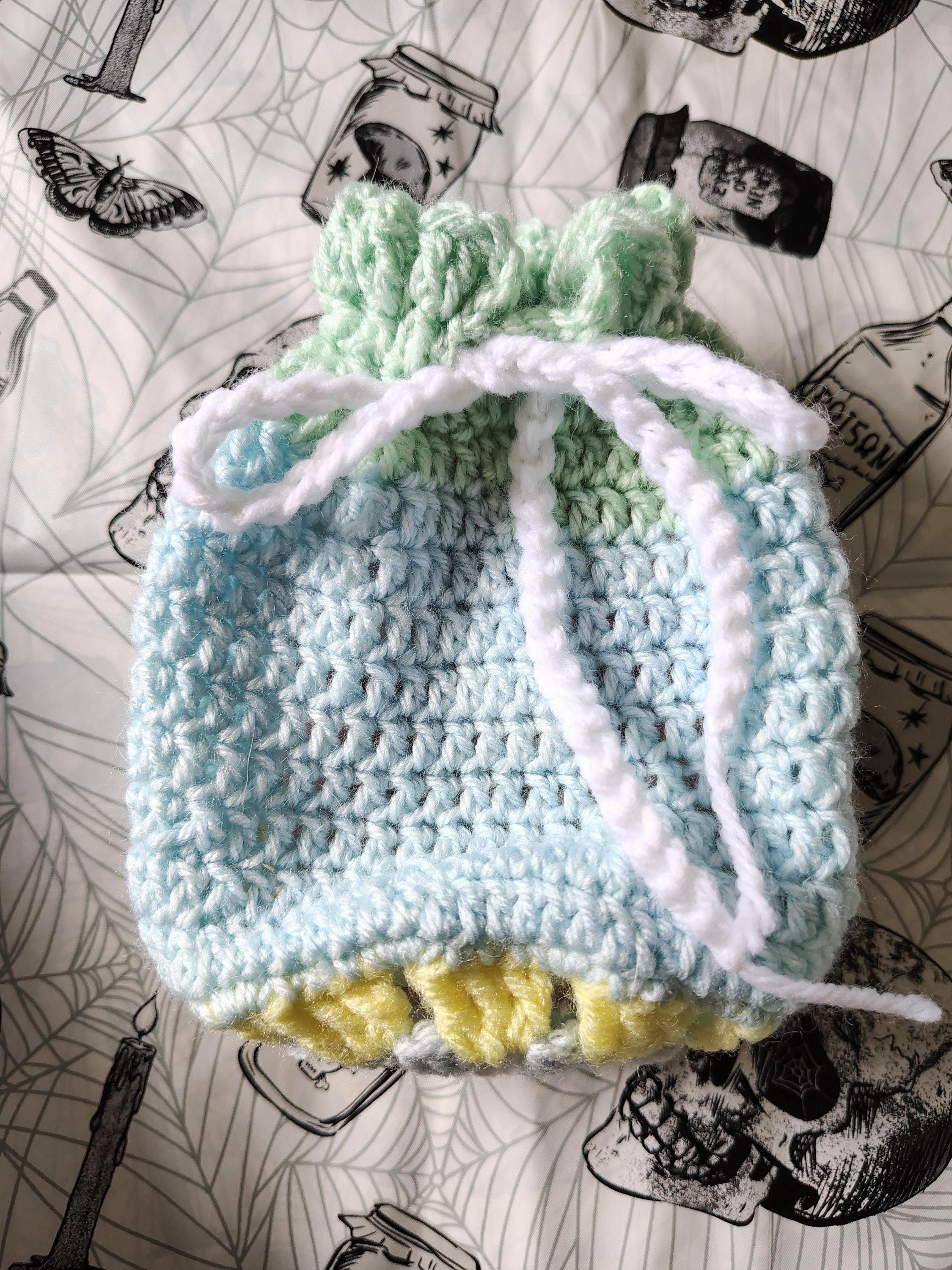 Crochet Pouch, Hand Crochet Granny Round, Soft Handmade Bag - Thumbnail 3