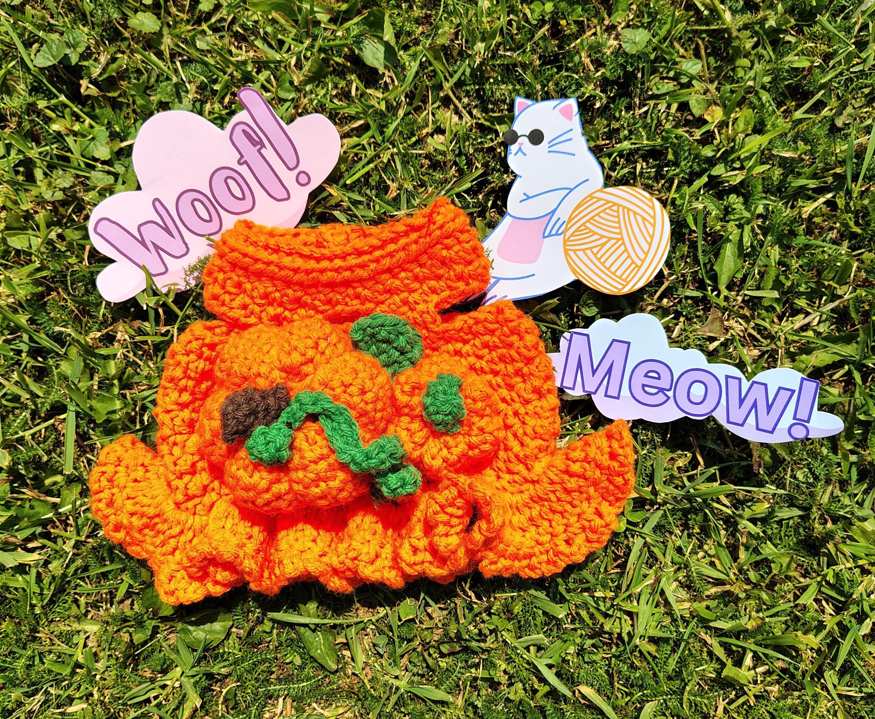 XXS Dog Pumpkin Sweater Dress, Dog Owner Gift Idea, Pumpkin Halloween Dog Costume, Tiny Pet Clothes, Boutique Dog Sweater