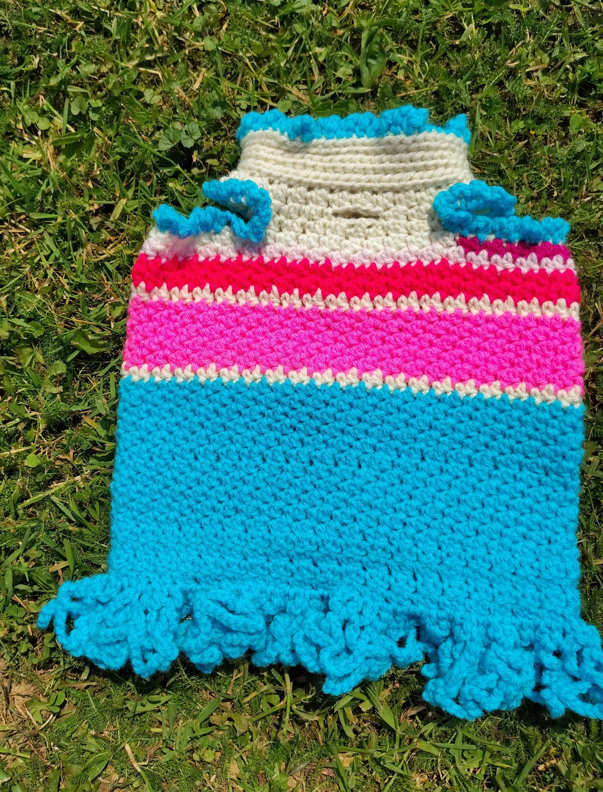 Dog Sweater, Retro Clothes for Dogs, 70s Vibe Dog Sweater, Colorful Pet Clothing, Crochet Pet Fashion, Boutique Dog Sweater - Thumbnail 3