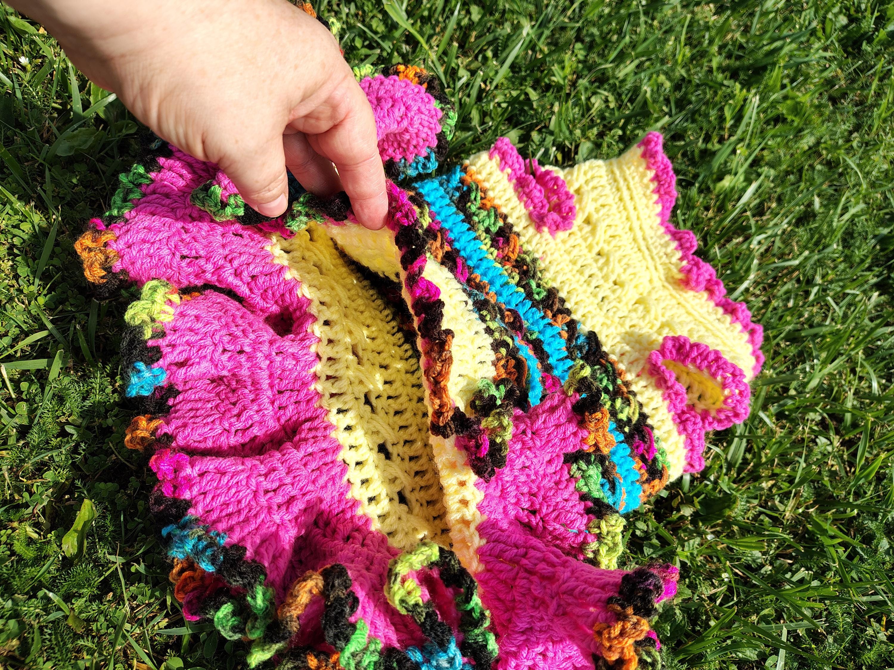 M Neon Camo Medium Dog Dress with Leash Hole, Ruffled Dog Sweater, Brightly Colored Camo Pet Costume, Dog Gift Idea, Cute Pet Lover Gift - Thumbnail 5