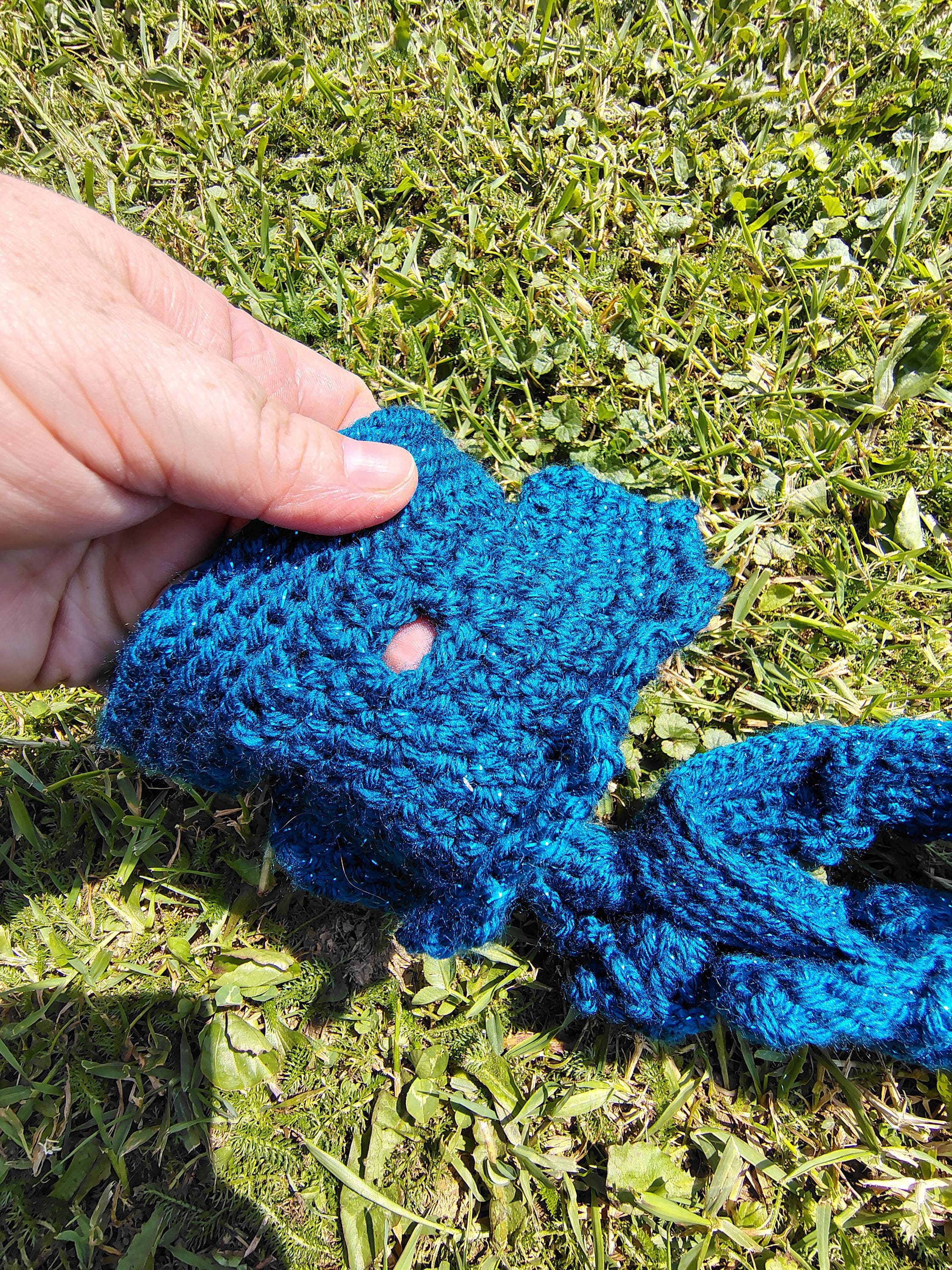 XS Dog Clothes, Two Piece Outfit, Blue Sparkle Pet Fashion, Gift Idea for Pet Owner, Crochet Dog Outfit, Boutique Dog Outfit - Thumbnail 4