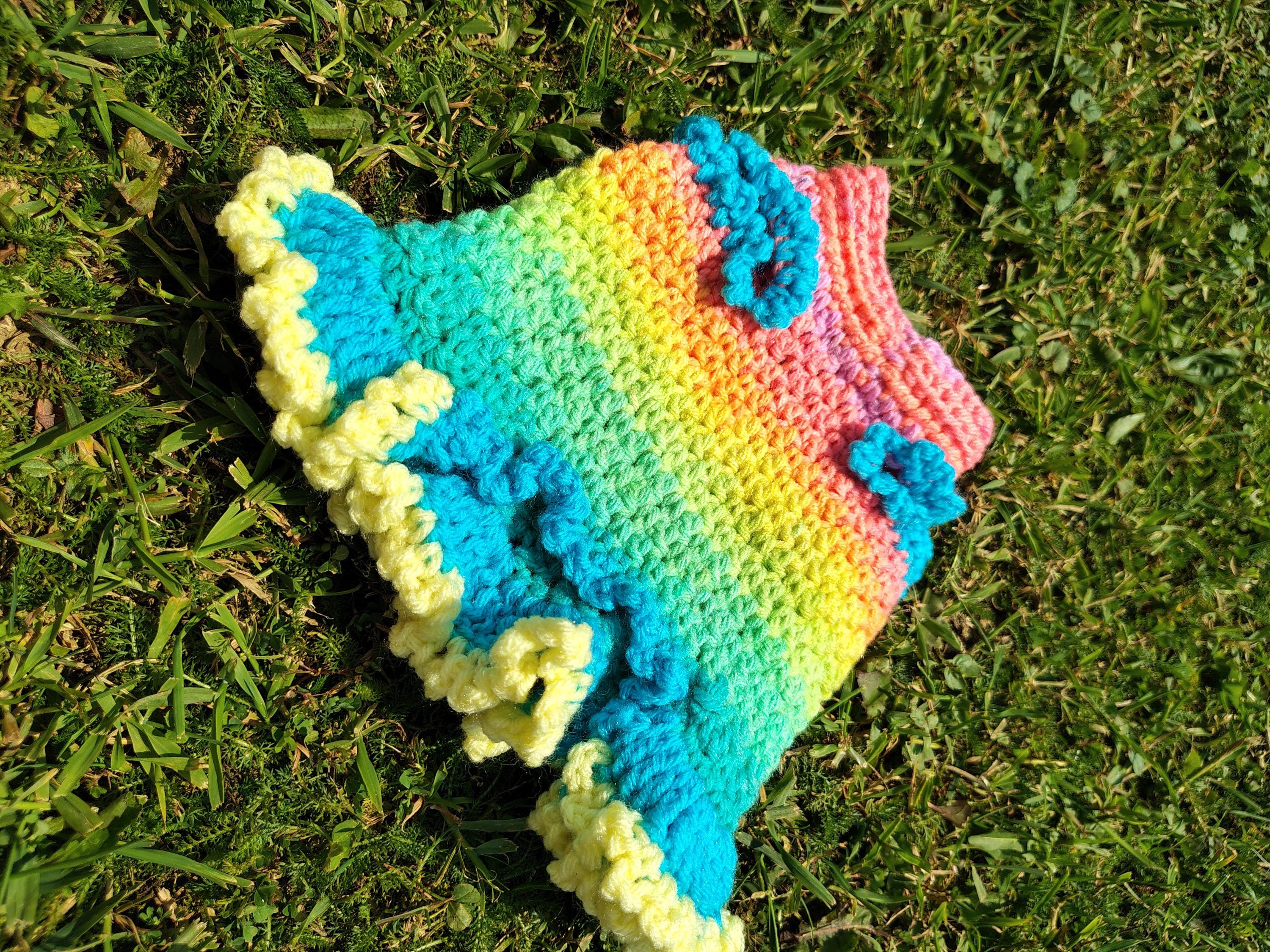 XS Dog Sweater Dress, Ruffled Pet Clothes, Dog Owner Gift Idea, Mermaid Vibe Dog Costume, Colorful Boutique Dog Outfit - Thumbnail 4