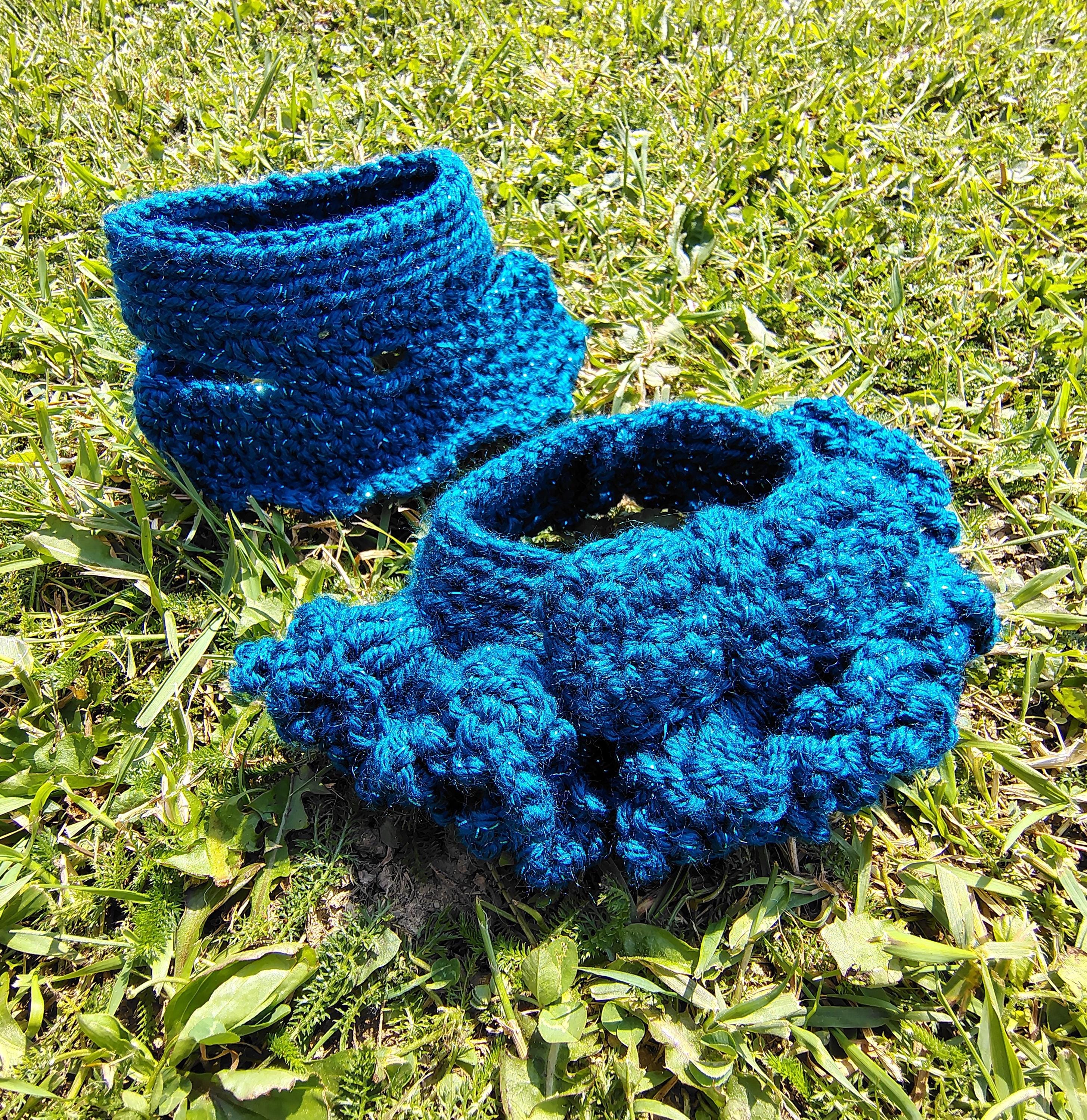 XS Dog Clothes, Two Piece Outfit, Blue Sparkle Pet Fashion, Gift Idea for Pet Owner, Crochet Dog Outfit, Boutique Dog Outfit - Thumbnail 2