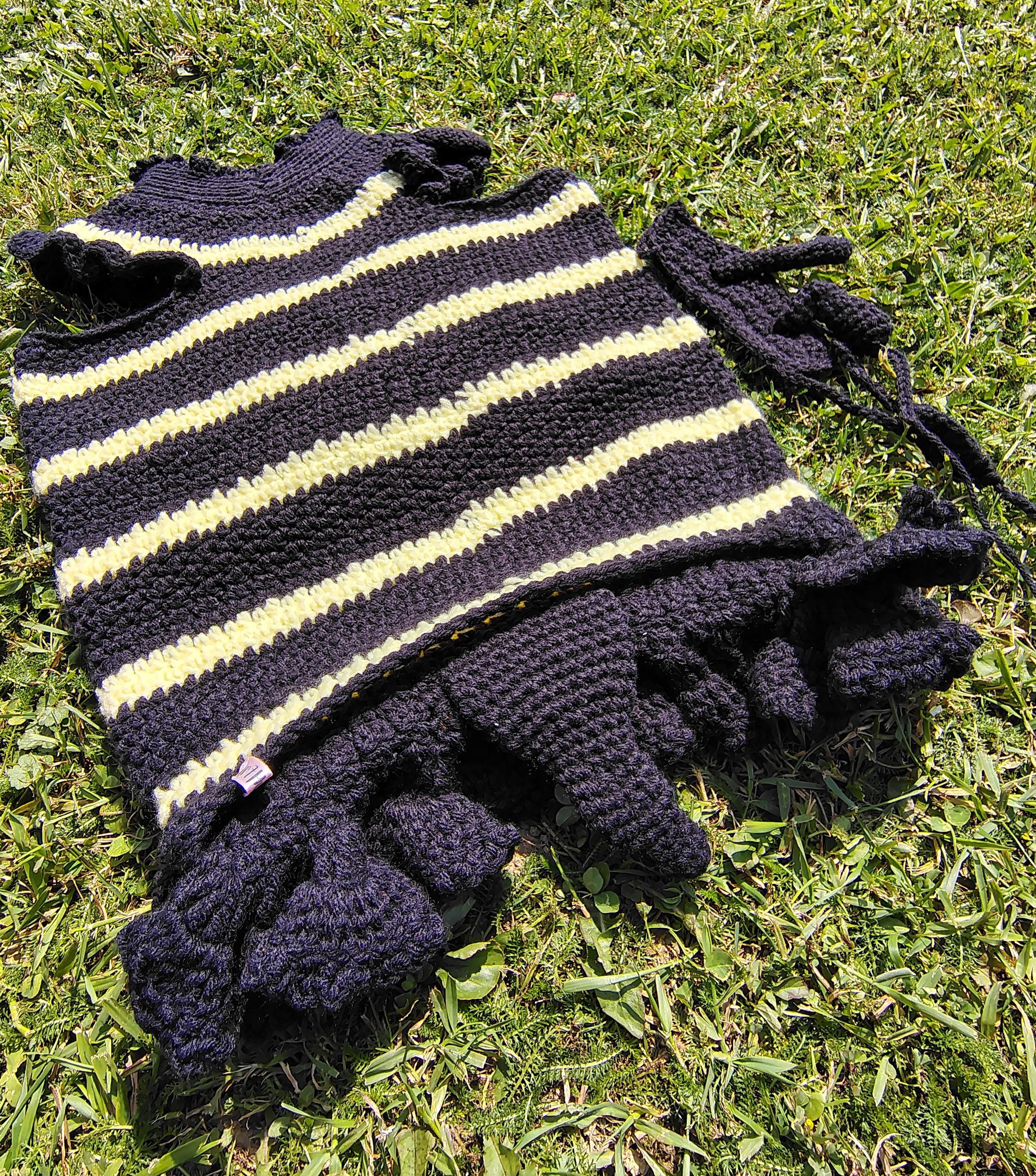 M Dog Sweater, Bee Dog Costume, Halloween Pet Costumes, Medium Dog Outfit, Set of 2, Boutique Dog Clothing - Thumbnail 3