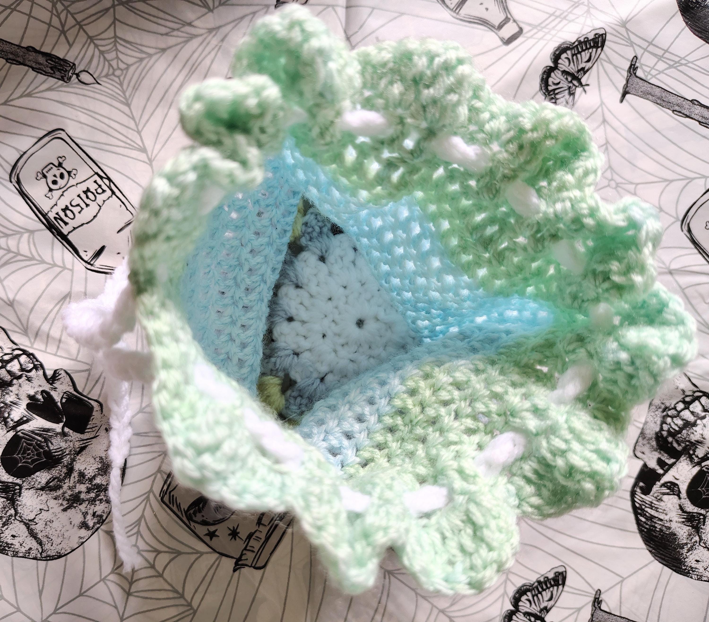 Crochet Pouch, Hand Crochet Granny Round, Soft Handmade Bag - Thumbnail 2