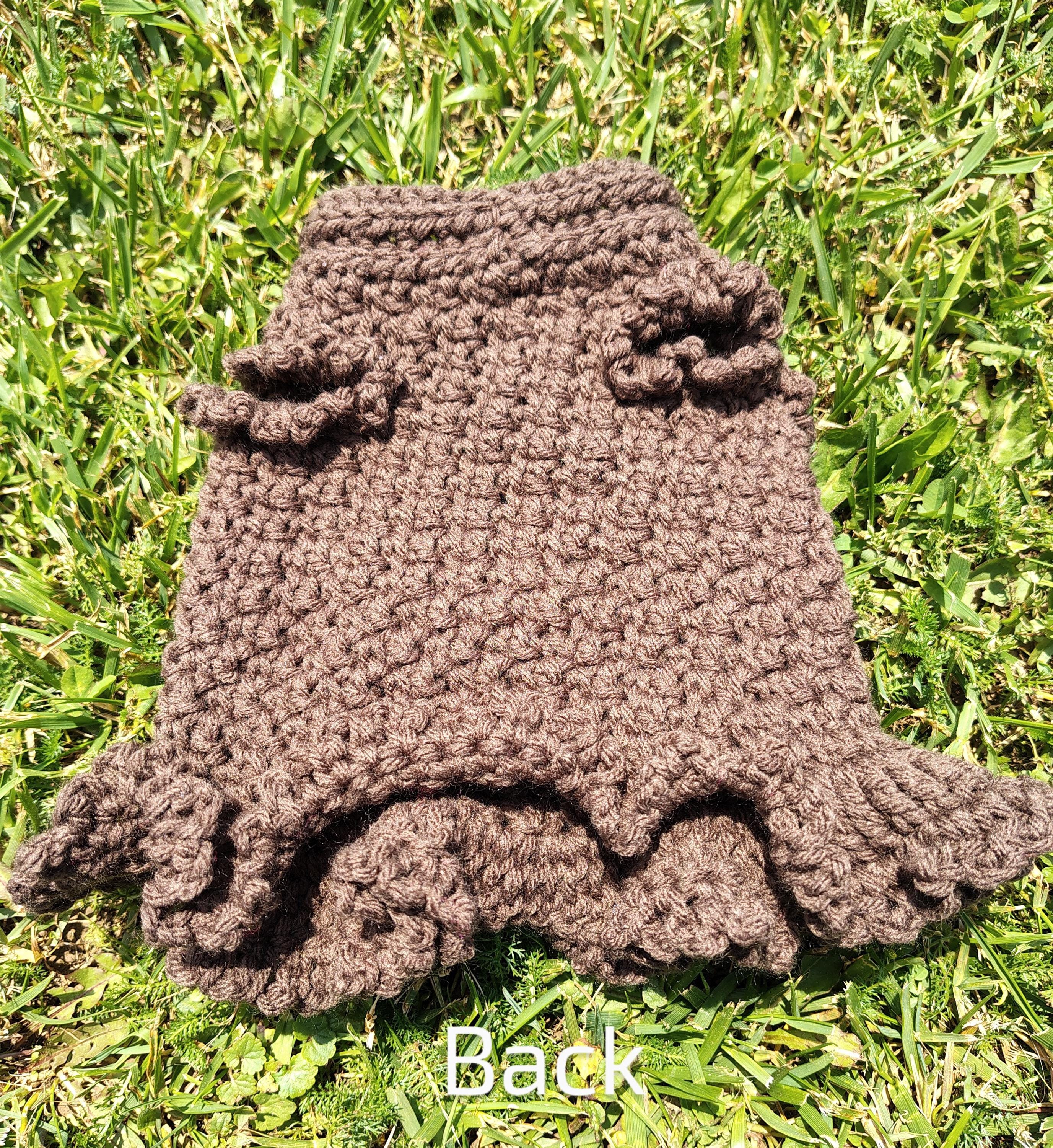 XXS Pet Sweater, Crochet Dog Dress, Pet Lover Gifts, New Dog Mom Gift Idea, Floral Dog Dress, Brown and Pink Pet Dress, Flower Dog Dress - Thumbnail 6